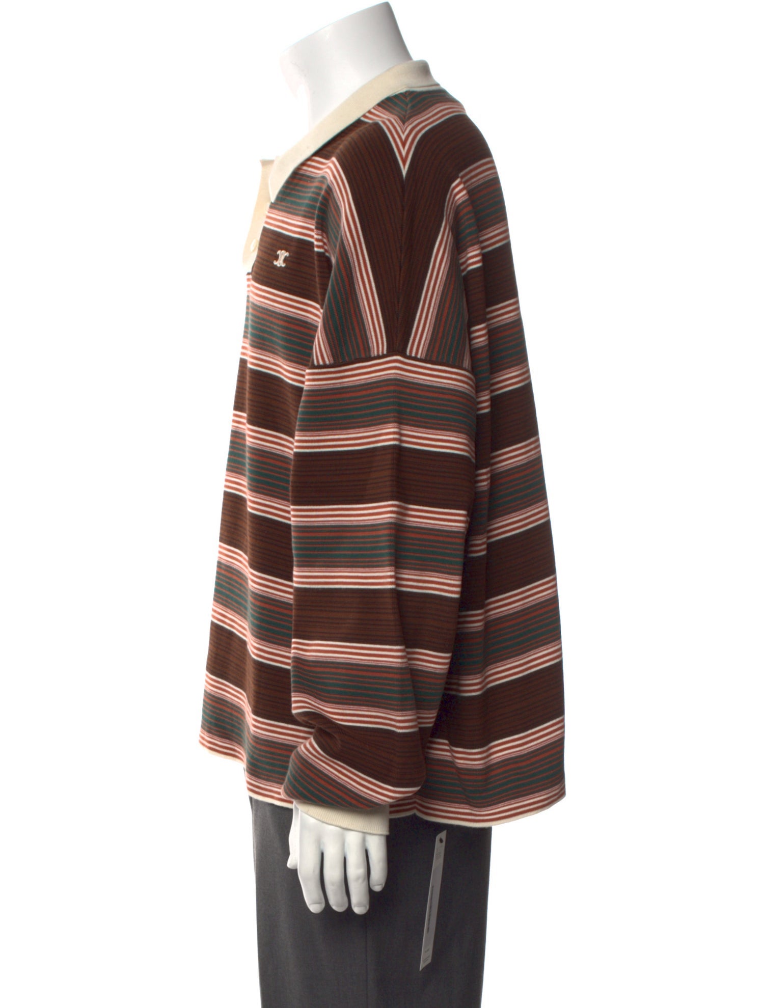 Celine Triomphe Striped Polo Sweater