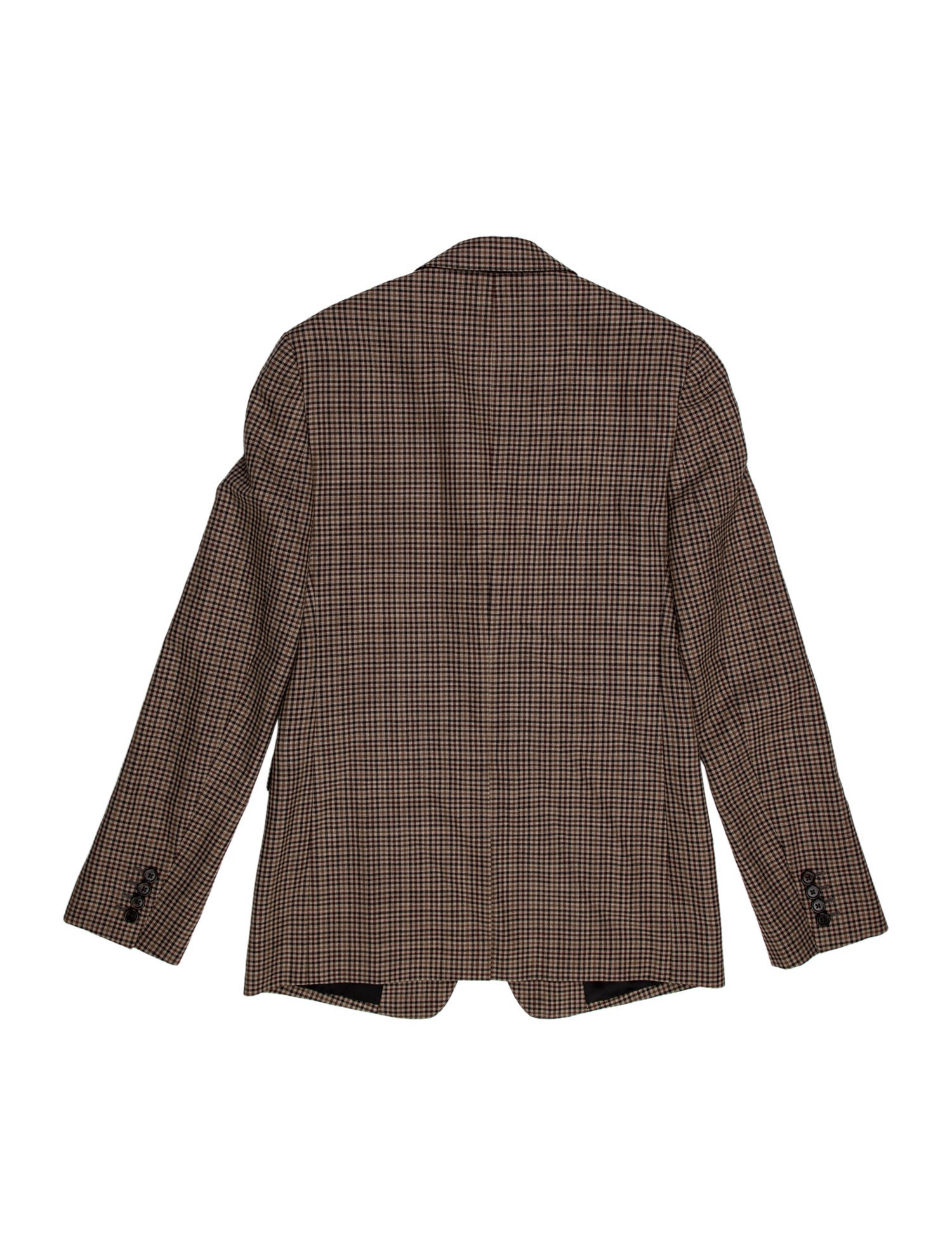 Celine Wool Plaid Print Blazer