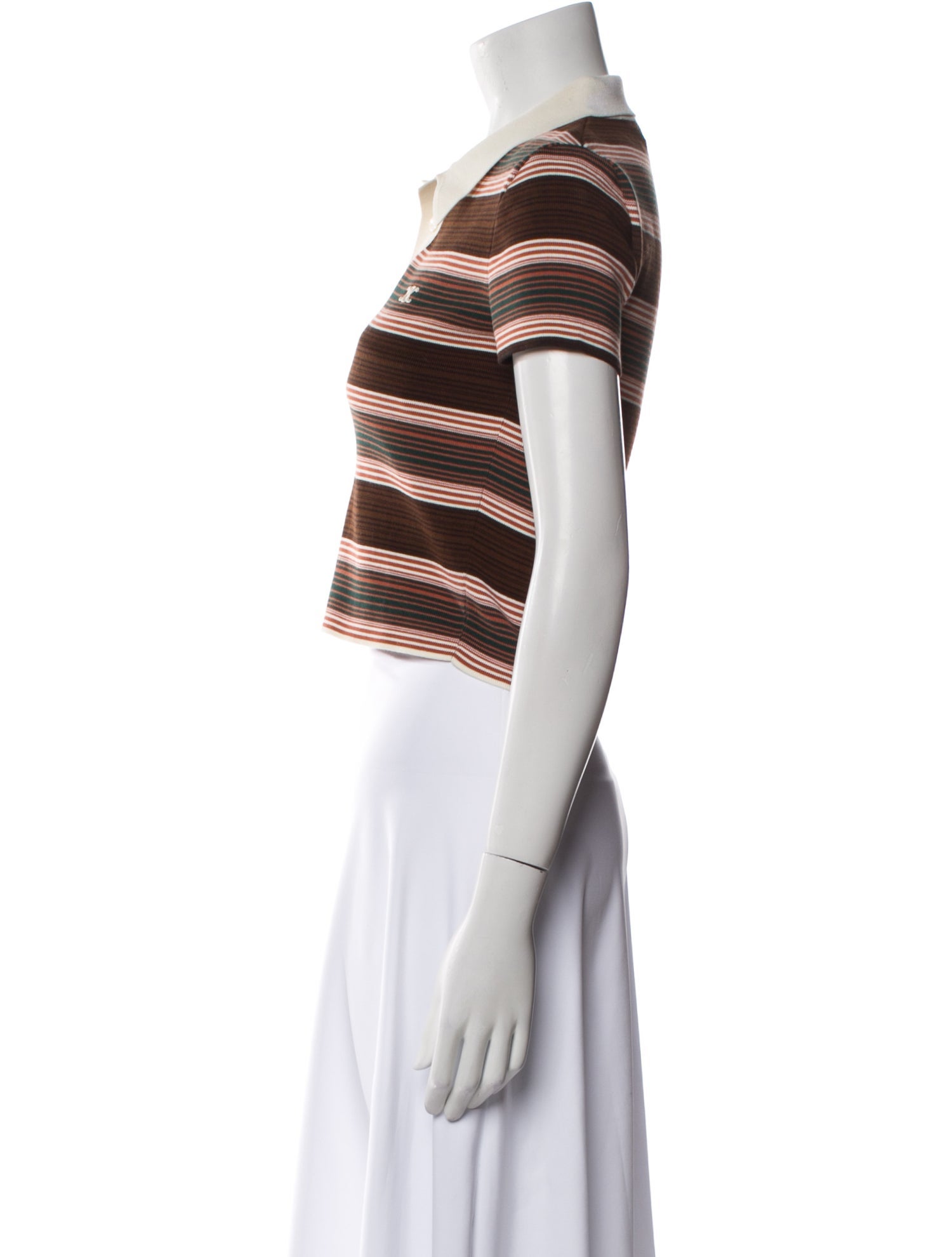 Celine Striped Short Sleeve Crop Top