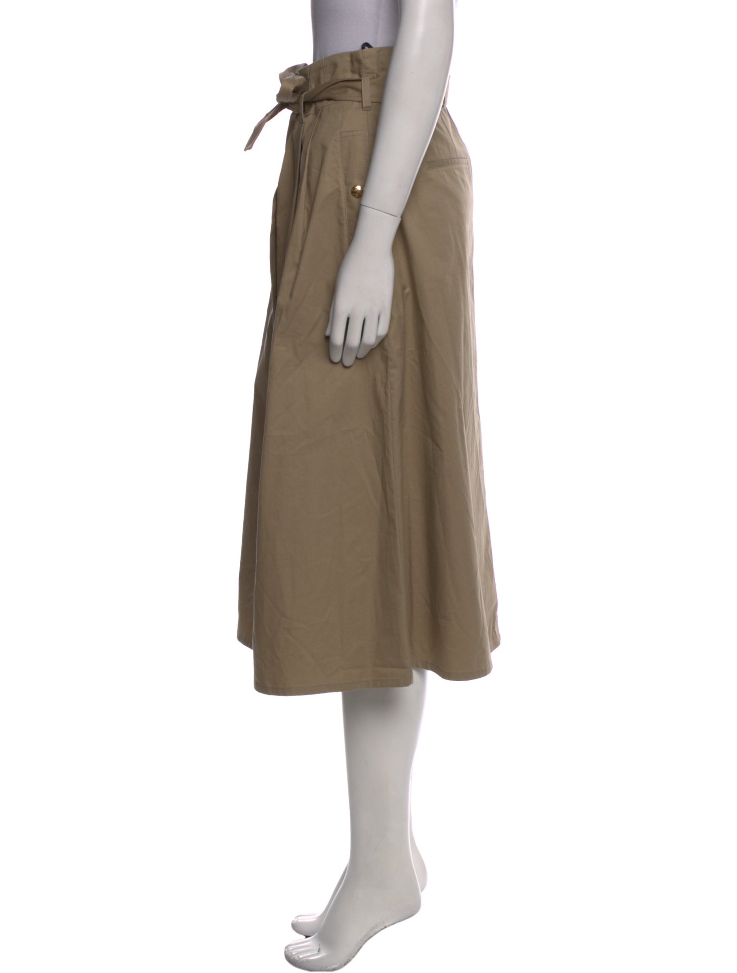 Celine Pleated Accents Midi Length Skirt