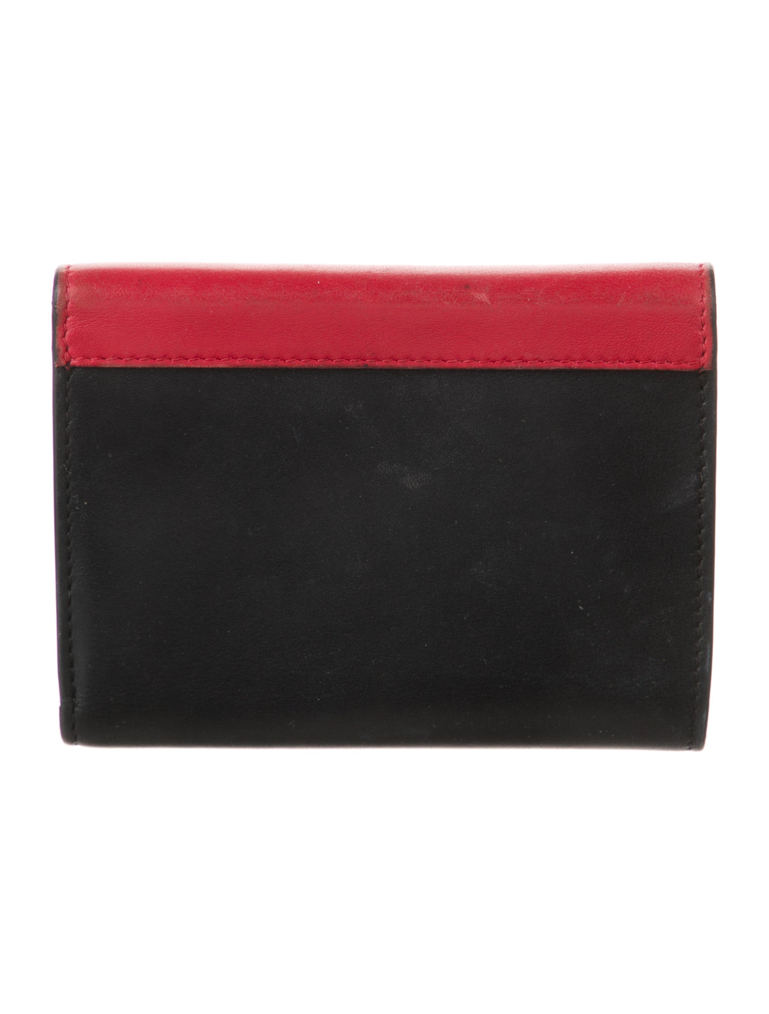 Celine Leather Colorblock Pattern Compact Wallet