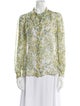 Celine Floral Silk Button-Up Top