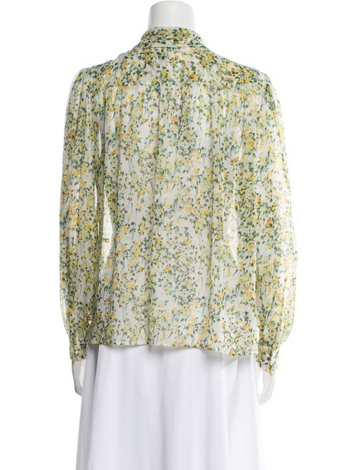 Celine Floral Silk Button-Up Top