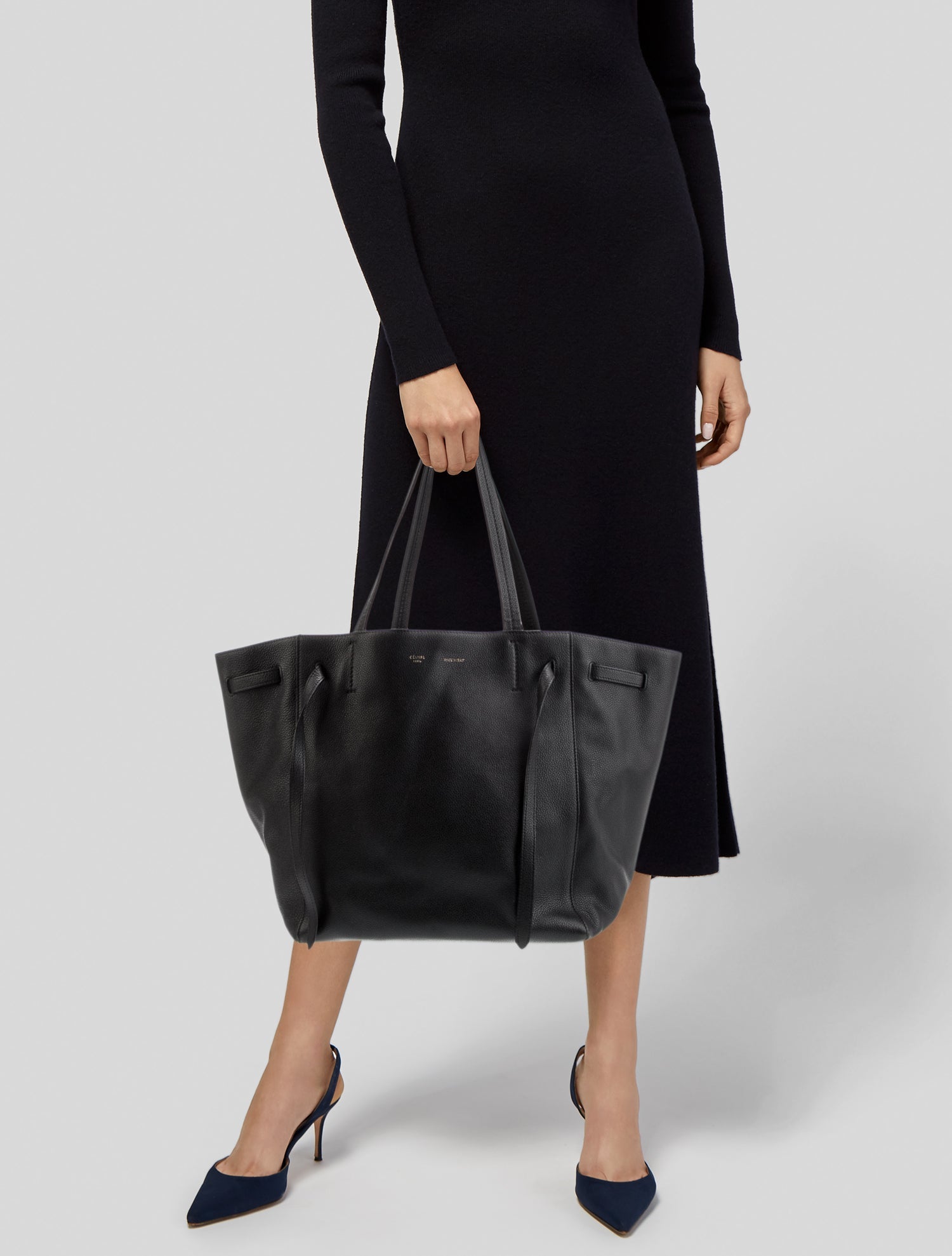 Celine Leather Cabas Phantom w/Belt Small