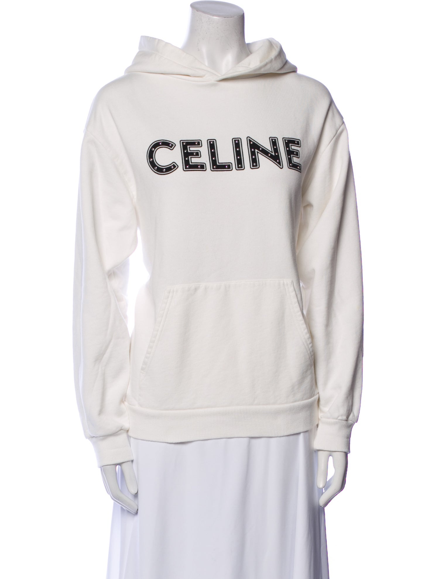 Celine Graphic Print Scoop Neck Hoodie