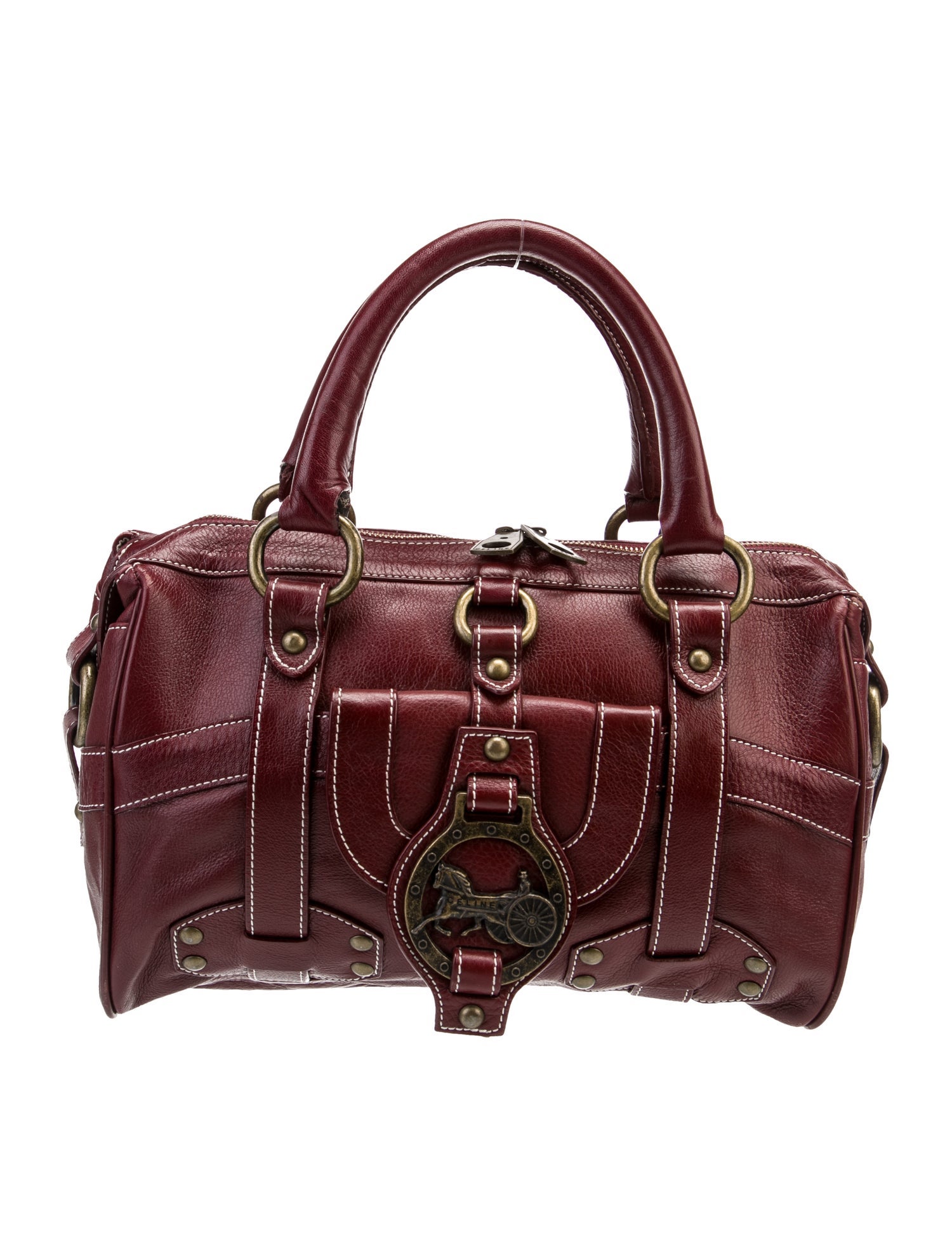 Celine Leather Horse Buggy Logo Vintage