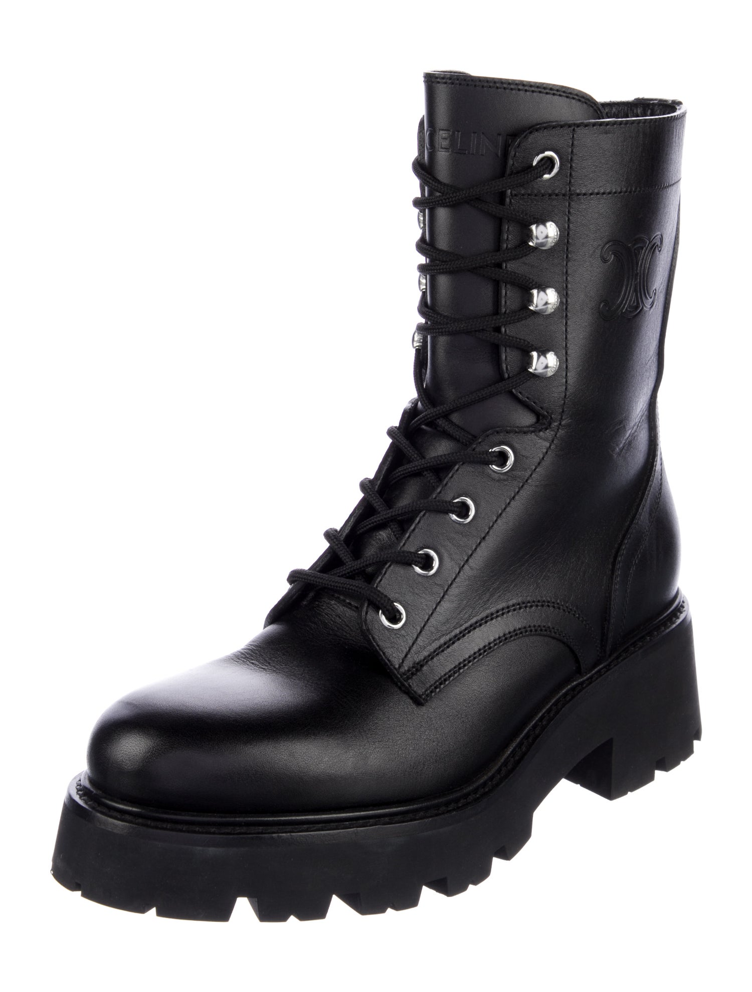 Celine Leather Combat Boots
