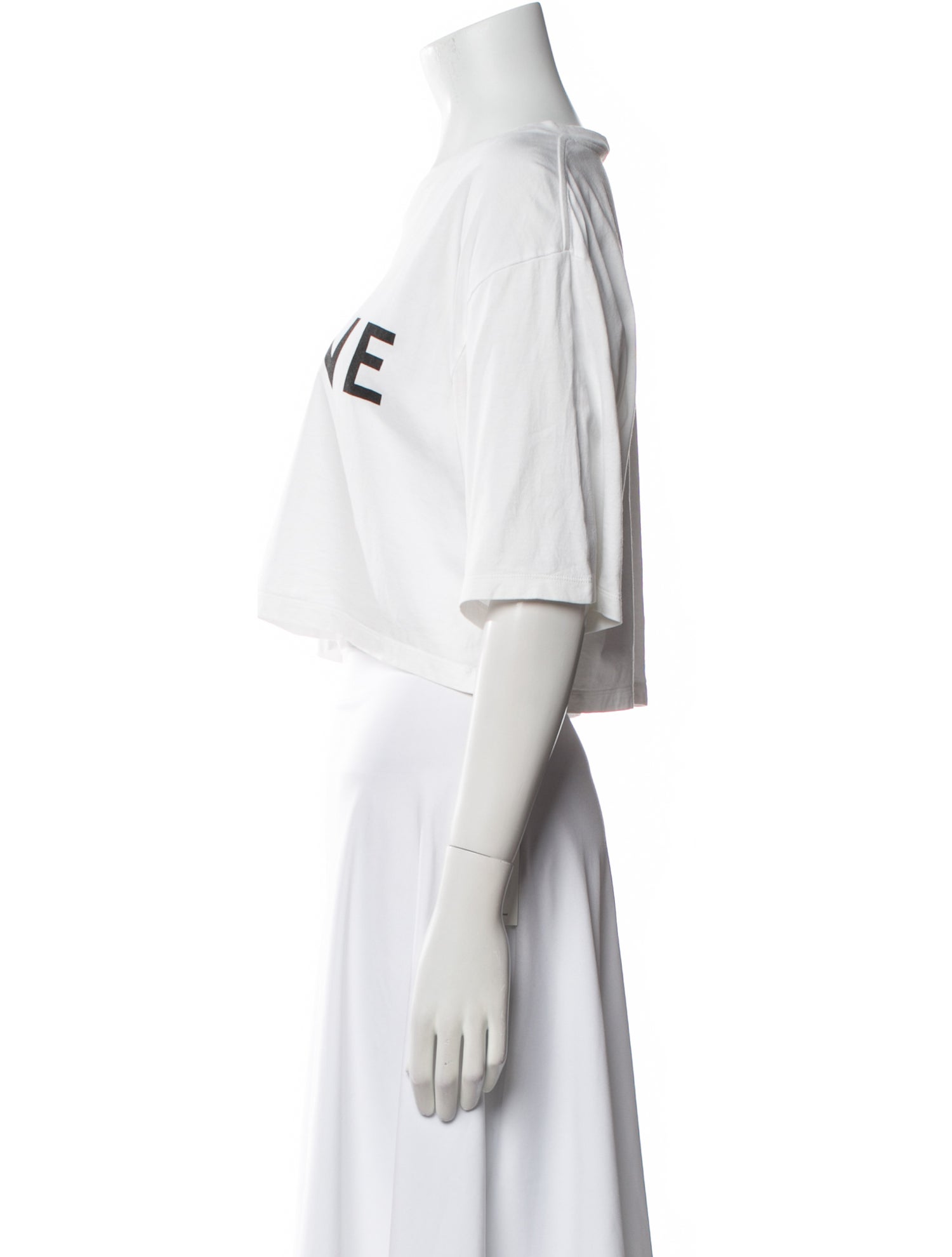 Celine Graphic Print Crew Neck Crop Top