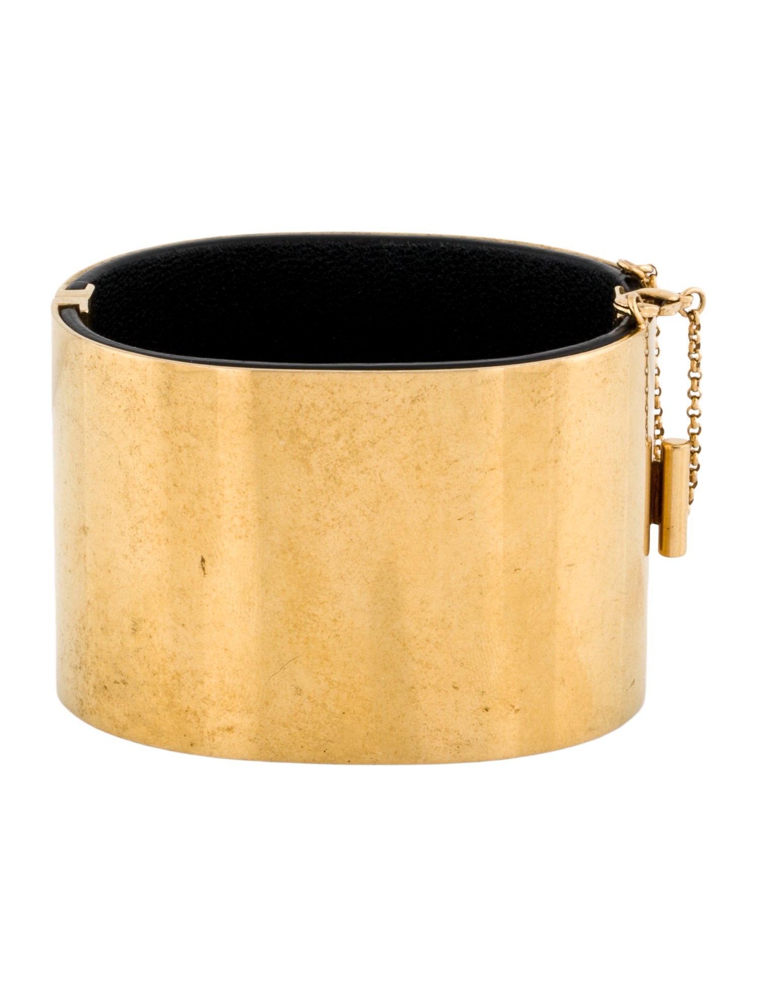 Celine Leather Manchette Hinged Bangle