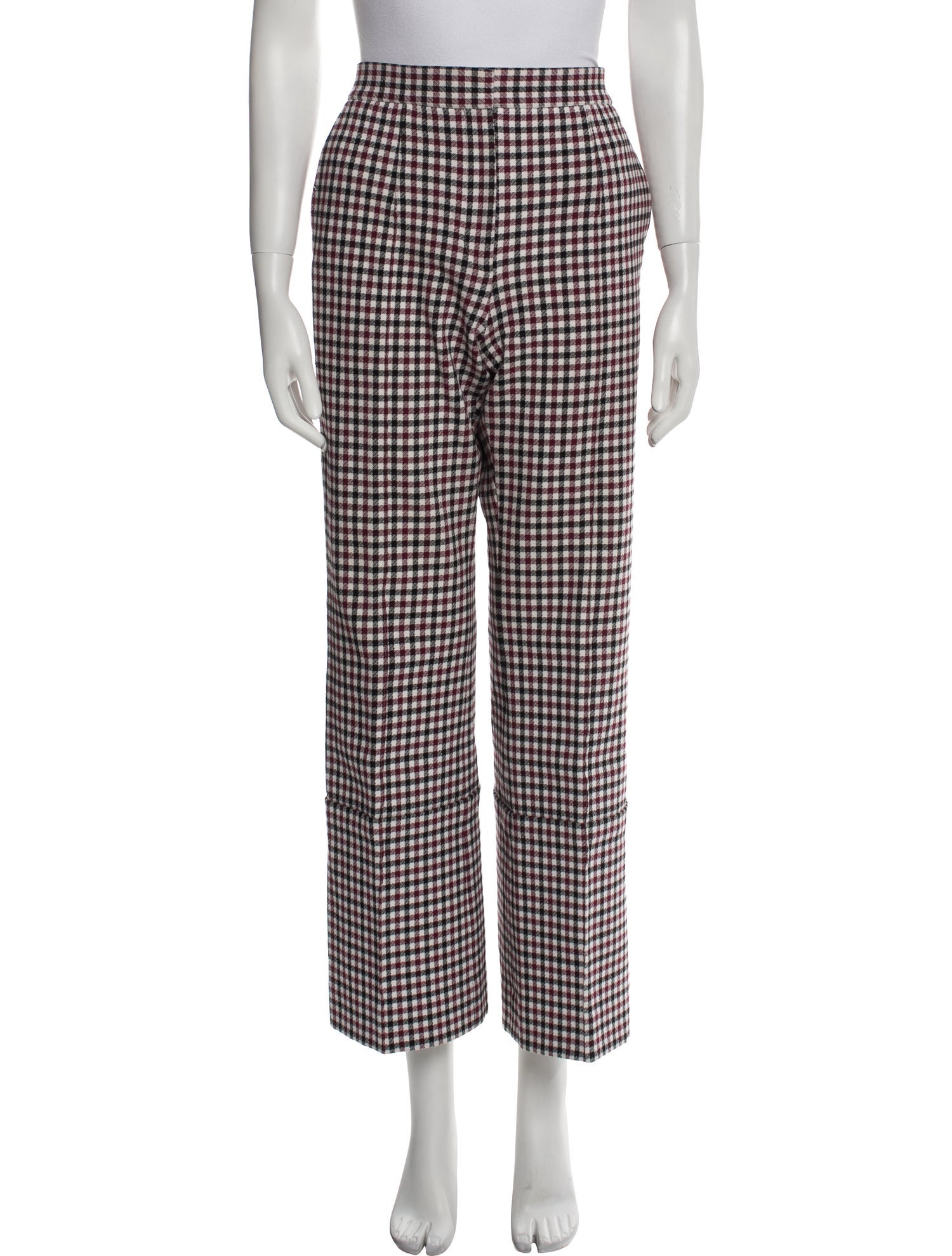 Celine Plaid Print Wide Leg Pants