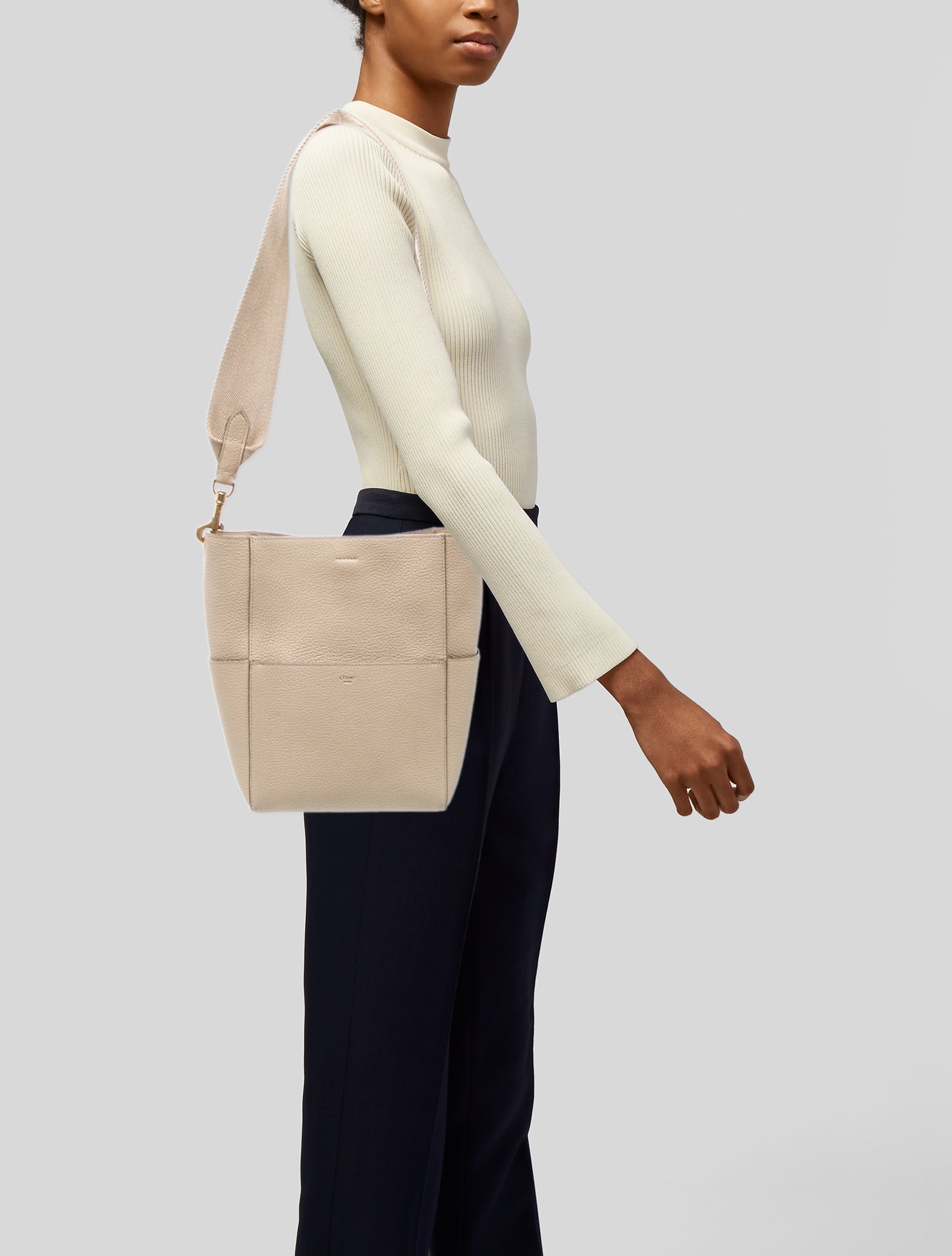 Celine Leather Seau Sangle