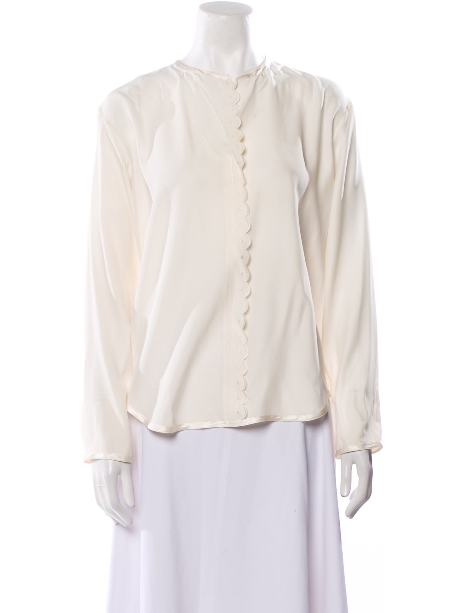 Celine Silk Crew Neck Blouse