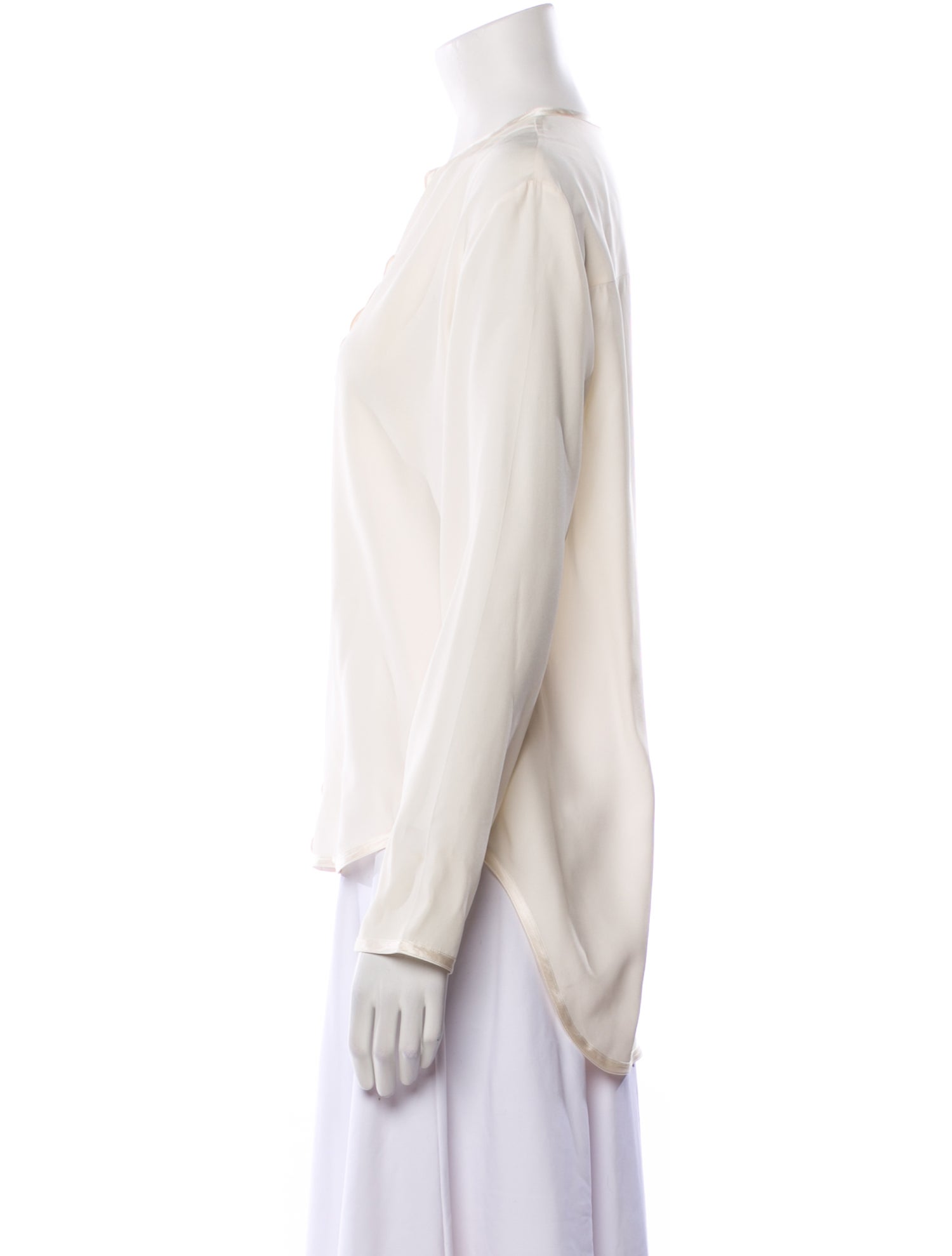 Celine Silk Crew Neck Blouse