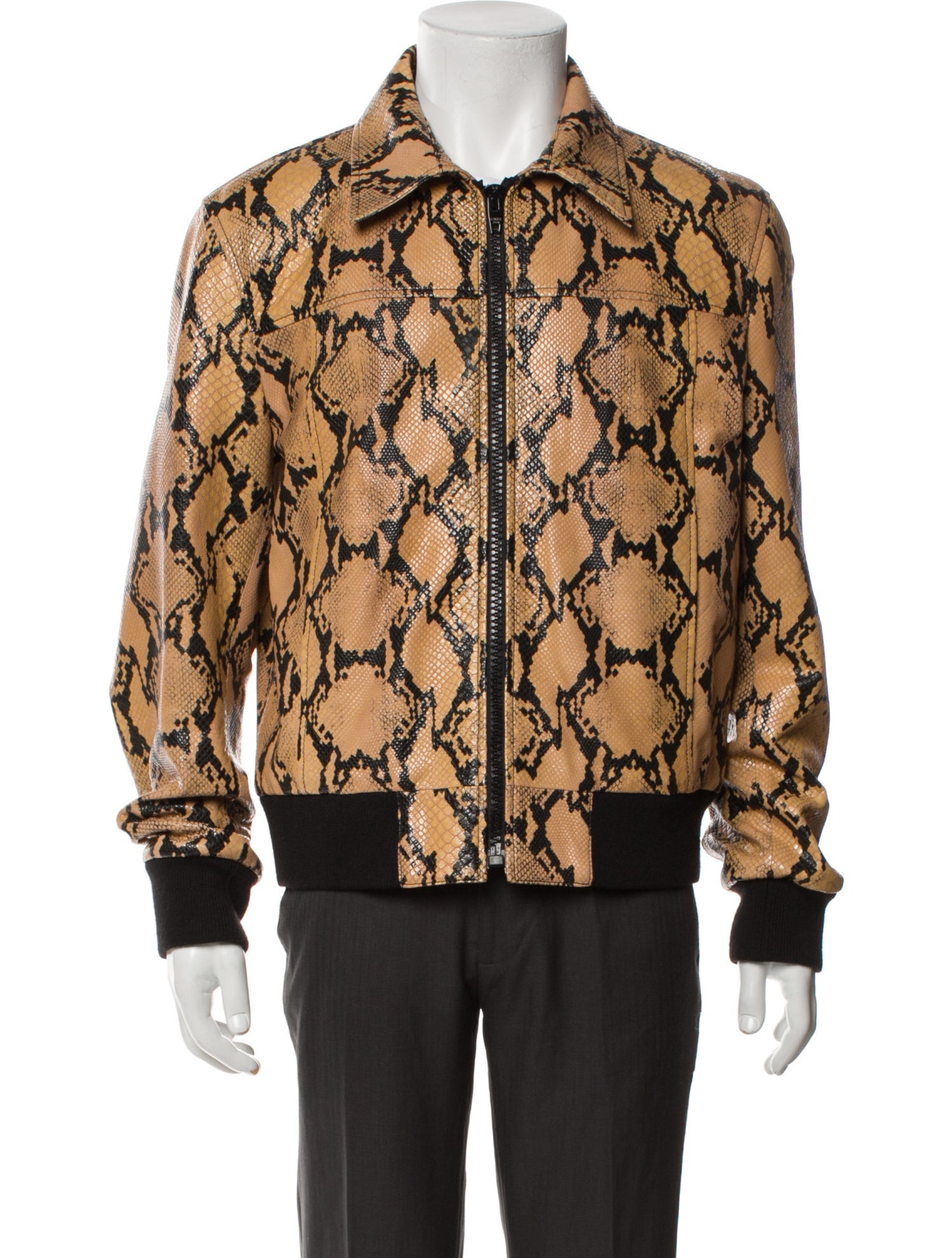 Celine Calfskin Animal Print Utility Jacket