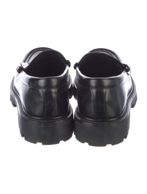 Celine Leather Chain-Link Accents Loafers