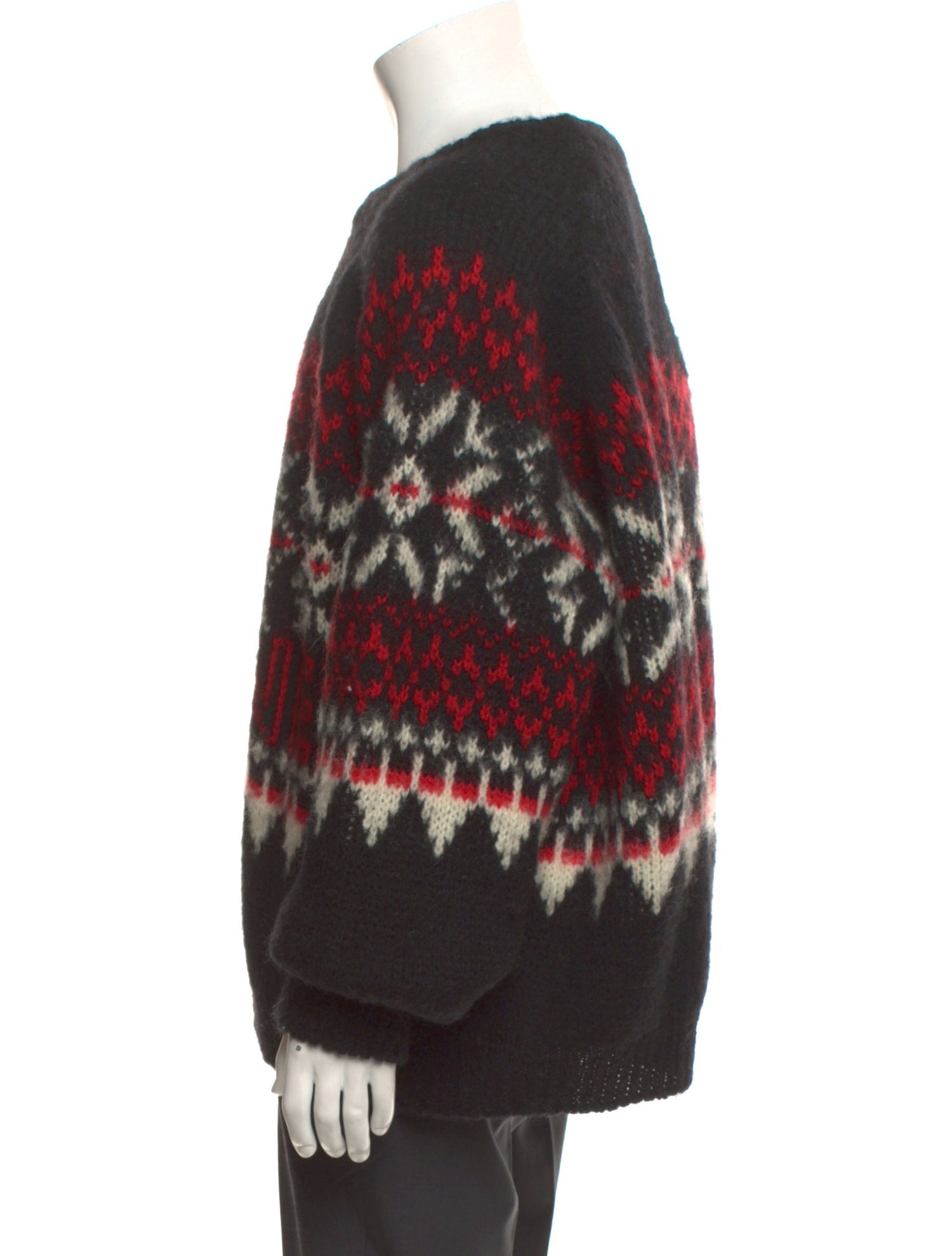 Celine 2022 Fair Isle Logo Boxy Pullover Pullover