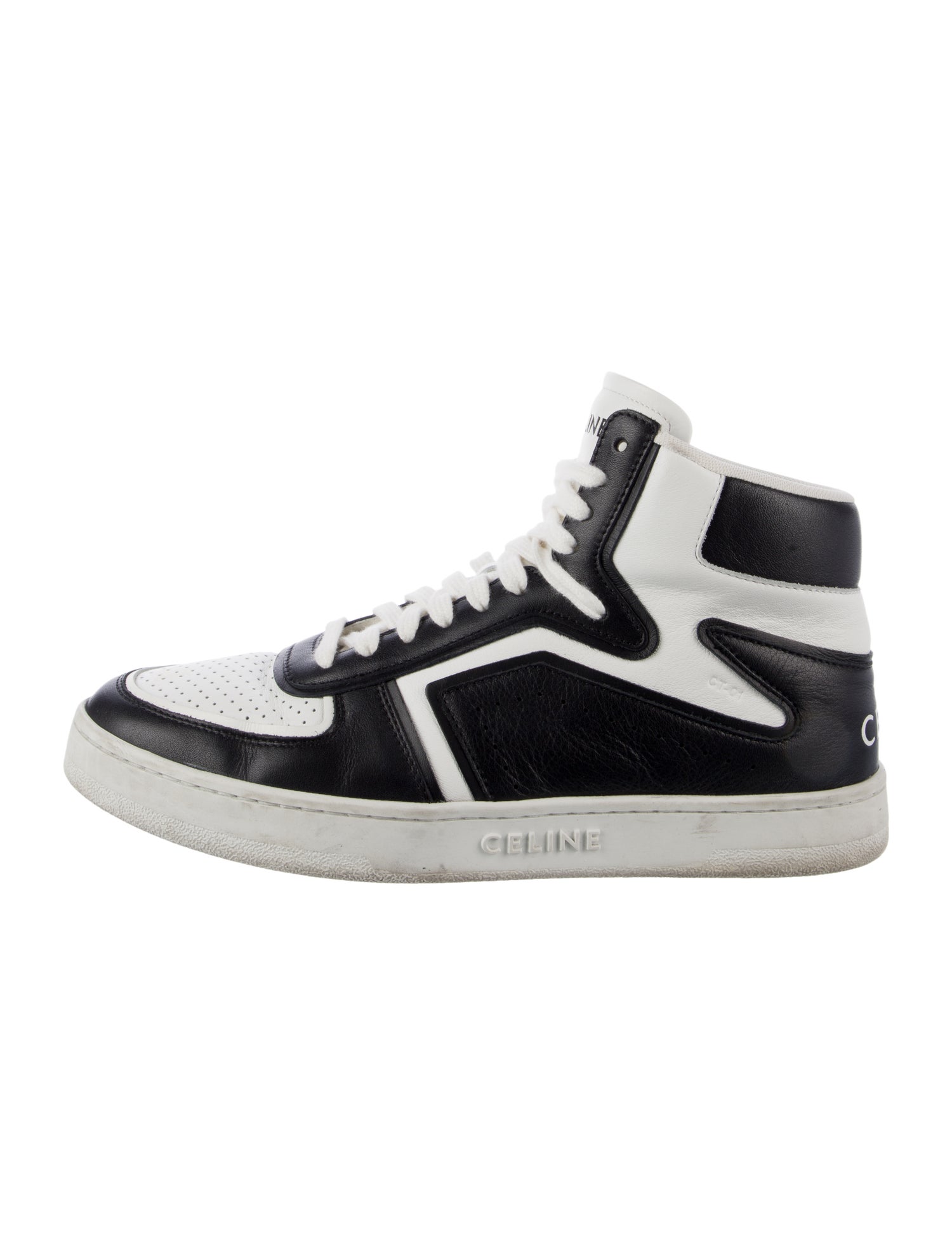 Celine Leather Colorblock Pattern Sneakers