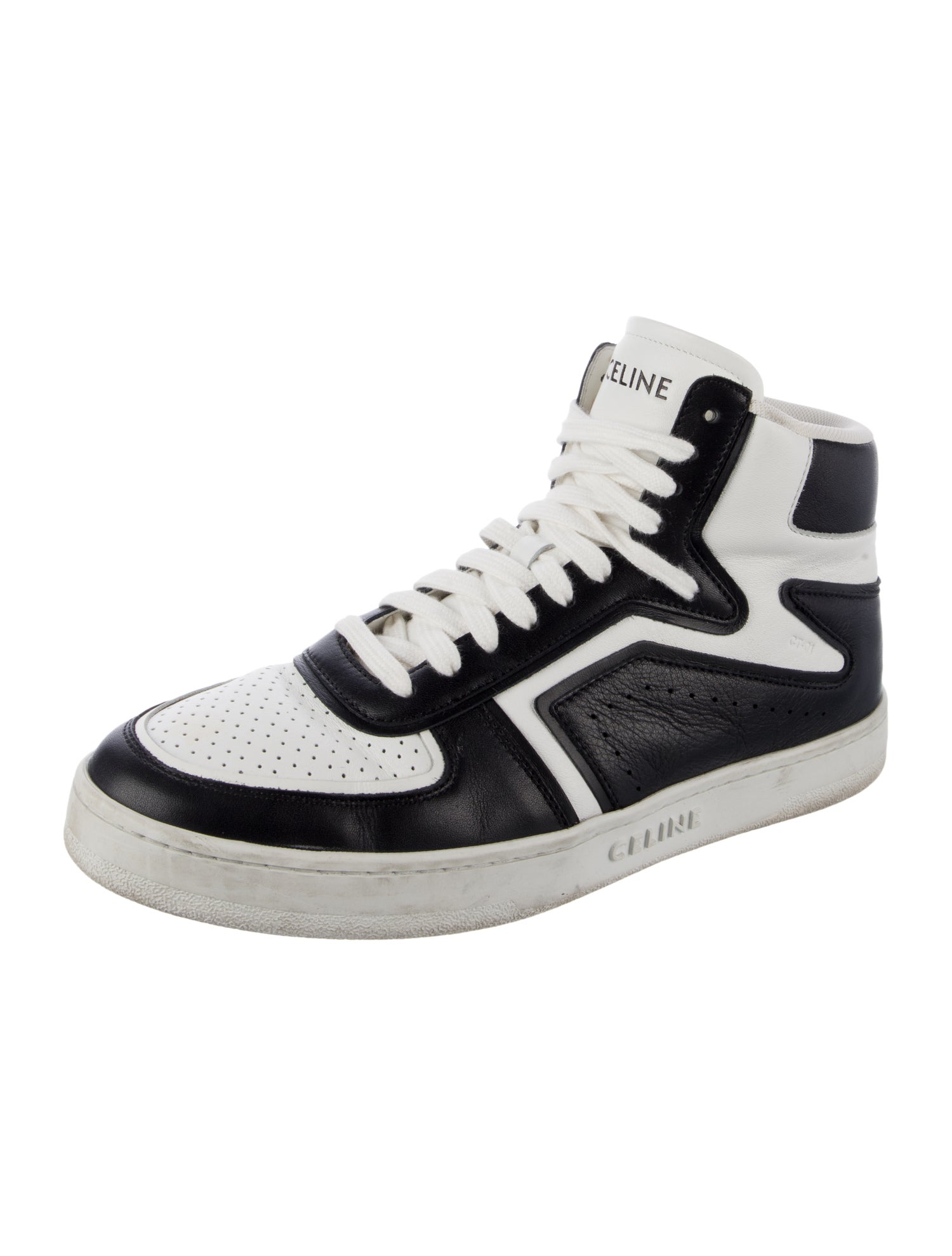 Celine Leather Colorblock Pattern Sneakers