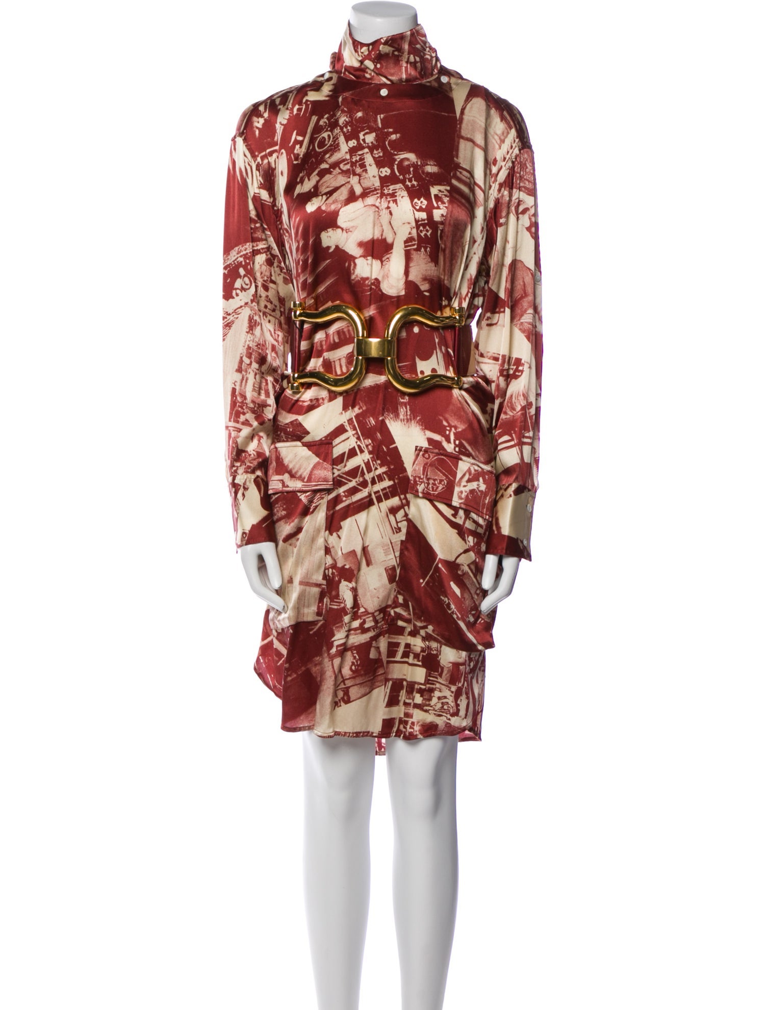 Celine Silk Knee-Length Dress