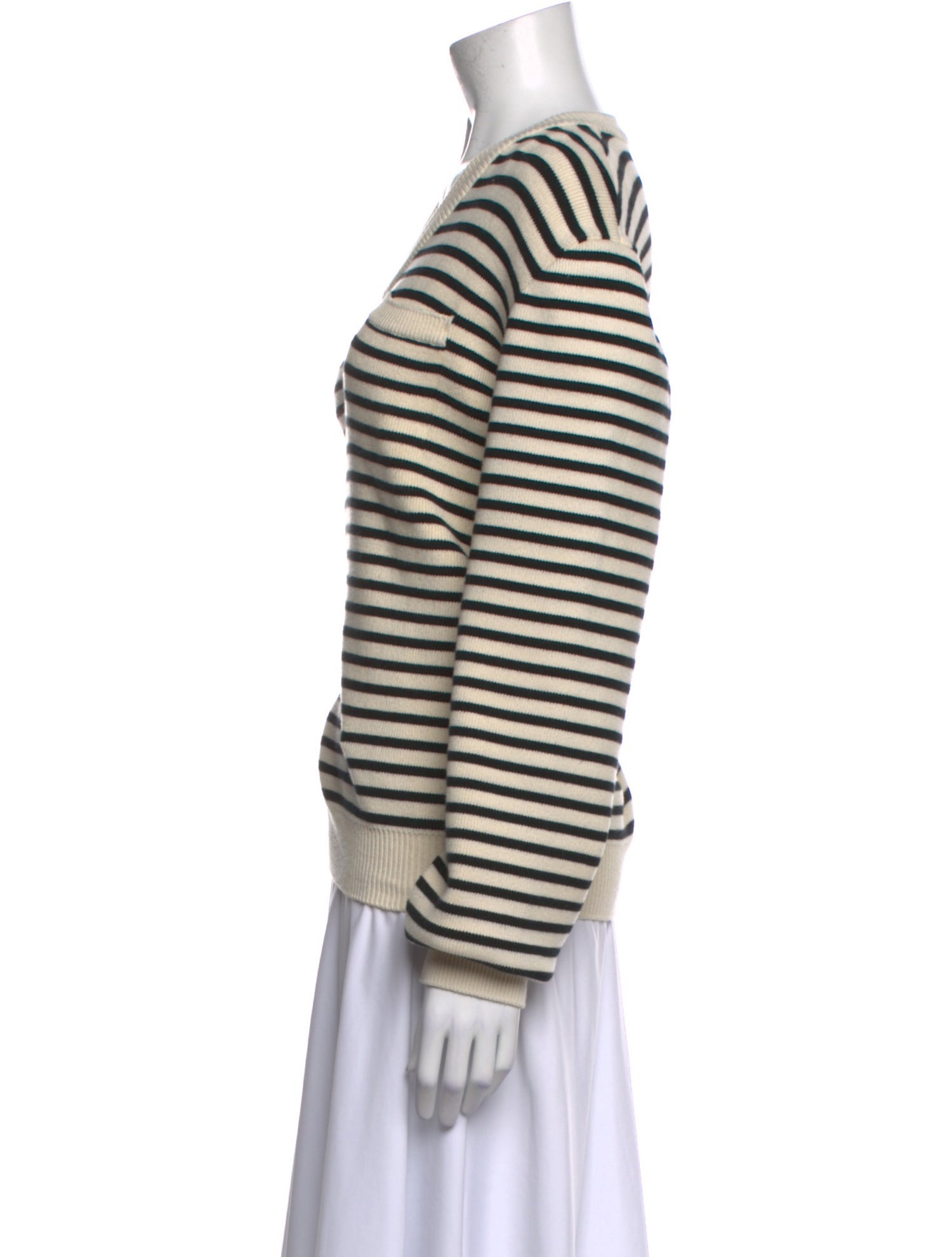 Celine Striped V-Neck Sweatshirt