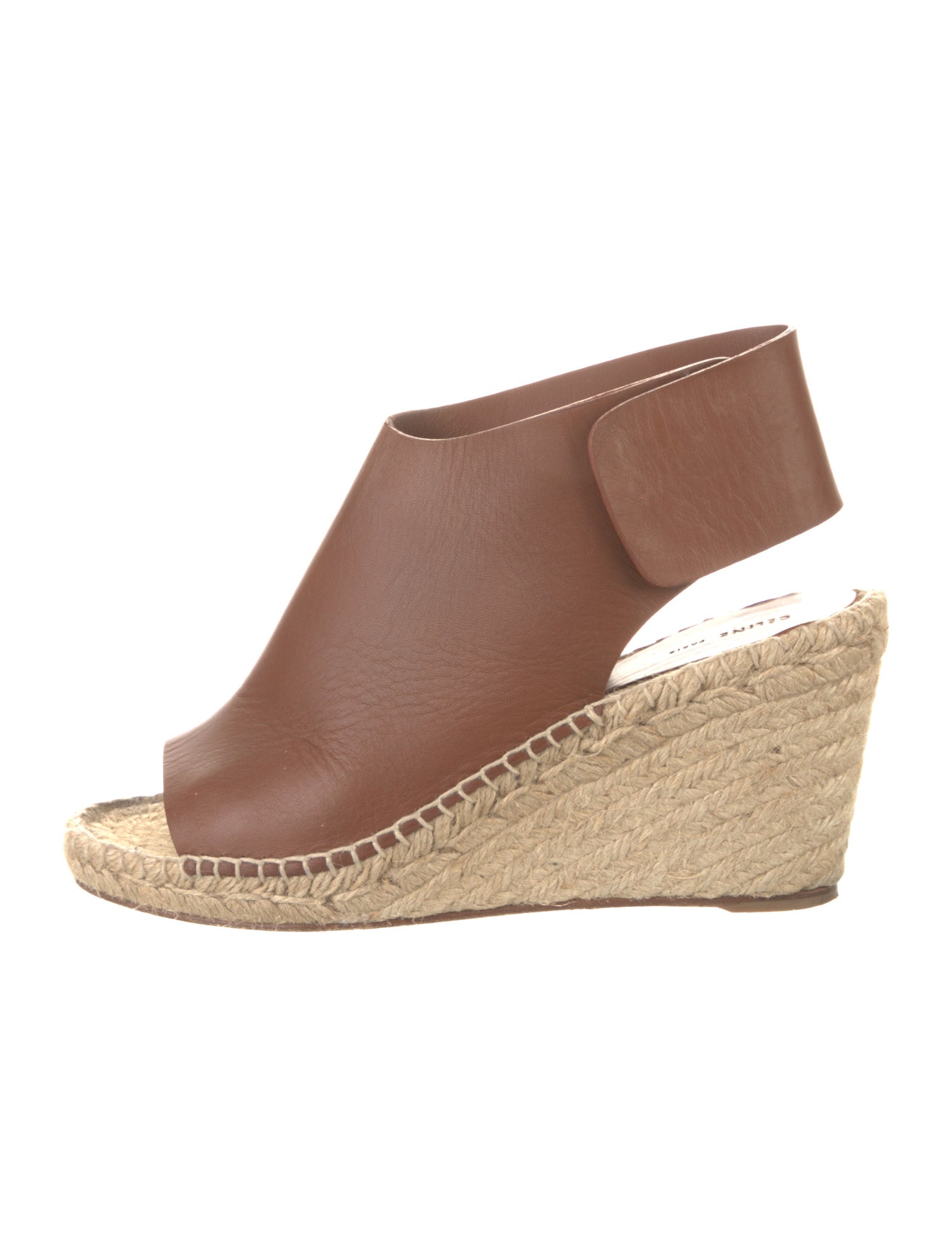 Celine Leather Whipstitch Trim Espadrilles