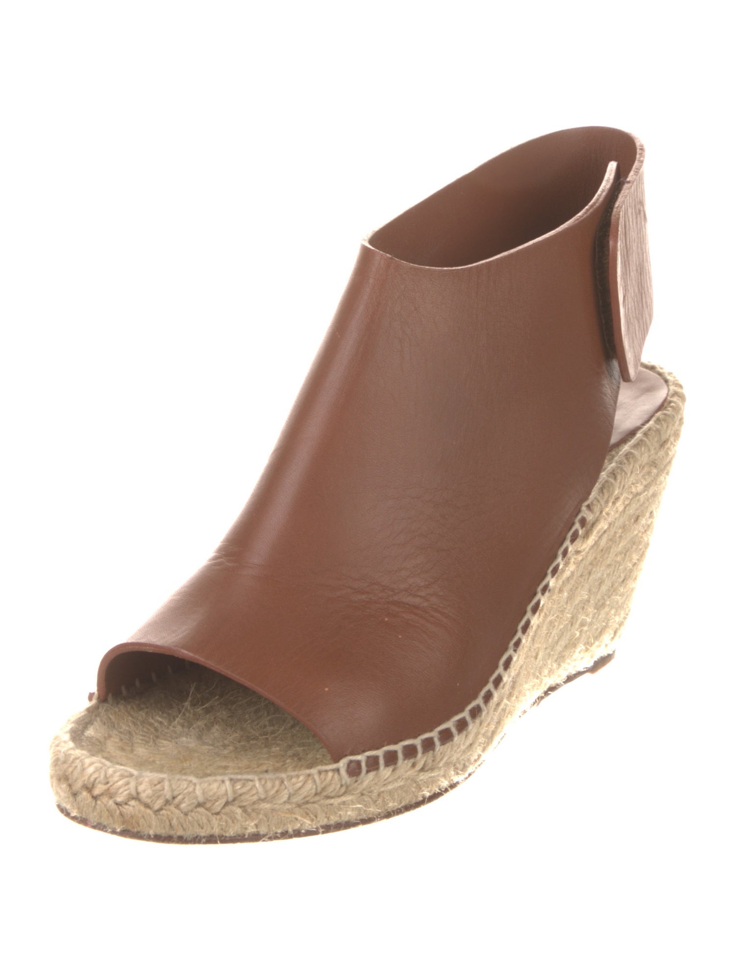 Celine Leather Whipstitch Trim Espadrilles