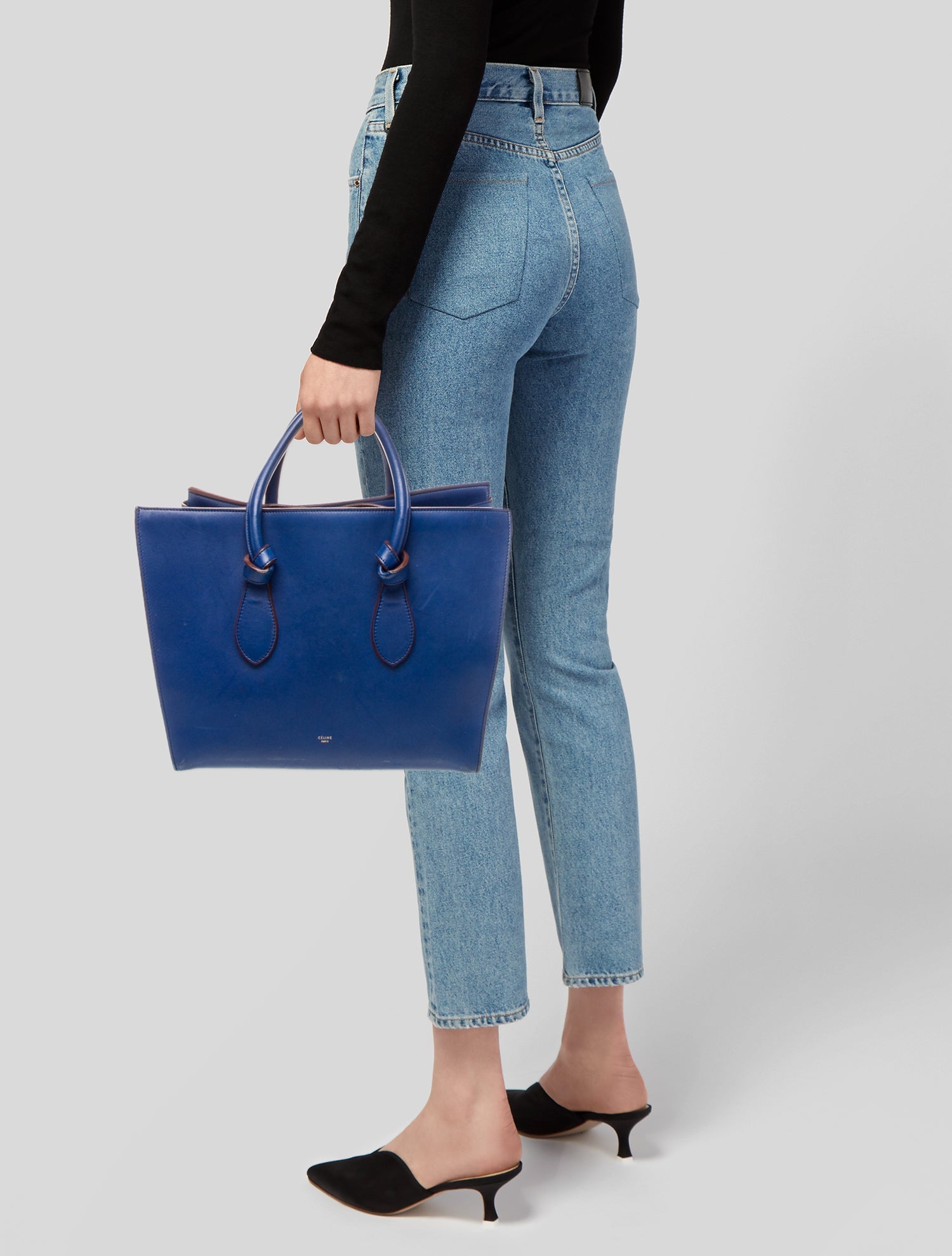 Celine Leather Tie Tote Large