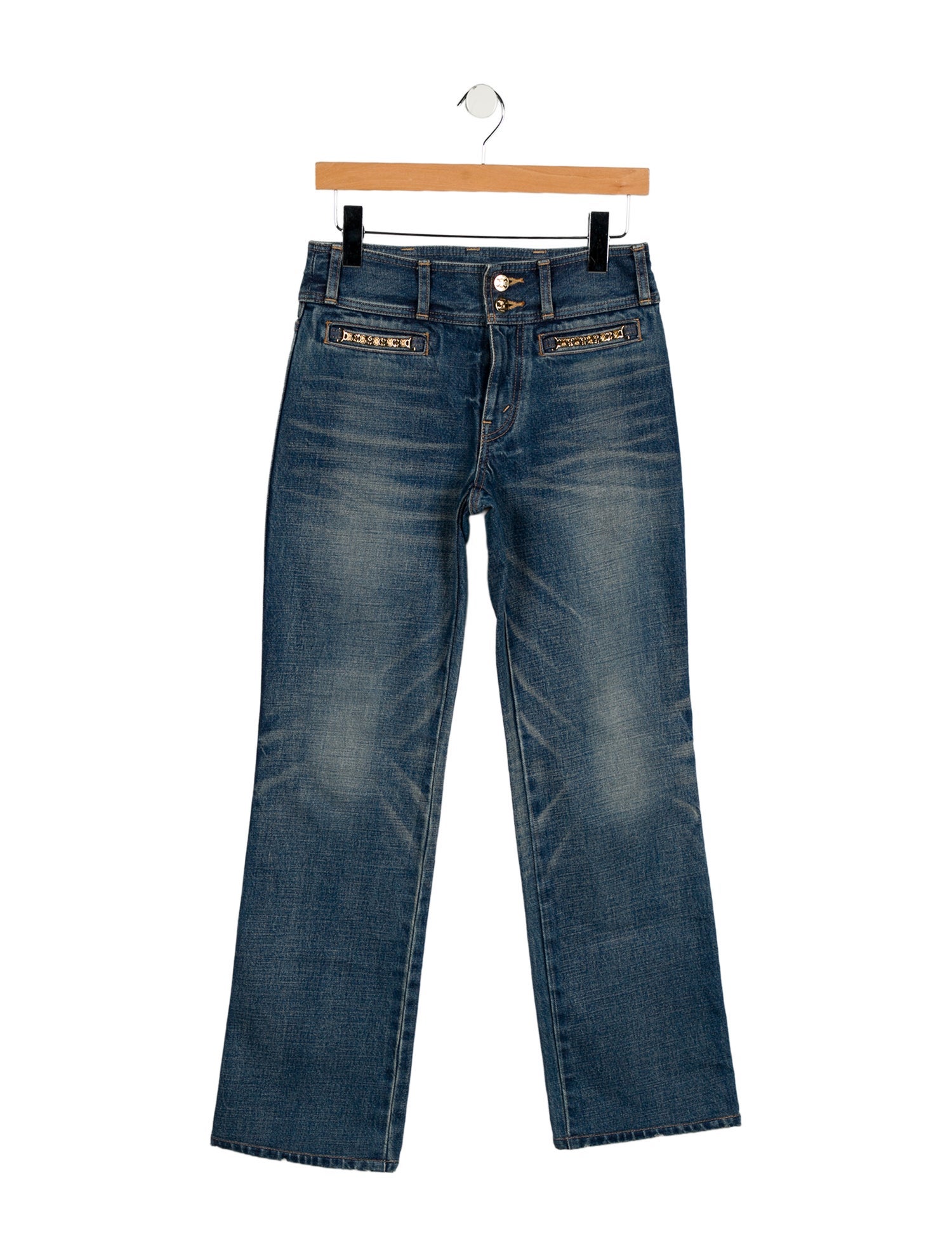 Celine Mid-Rise Wide Leg Jeans