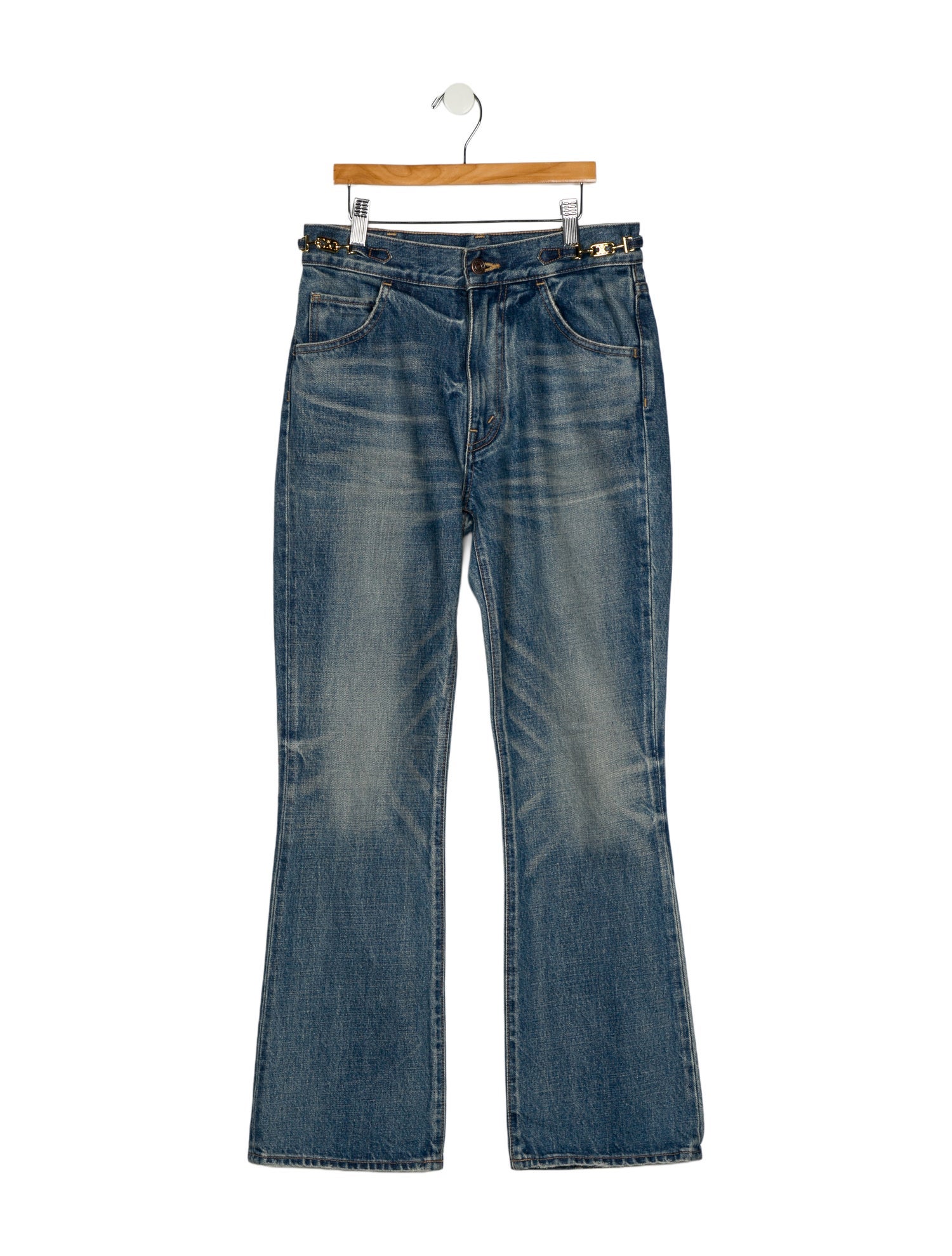 Celine Mid-Rise Wide Leg Jeans