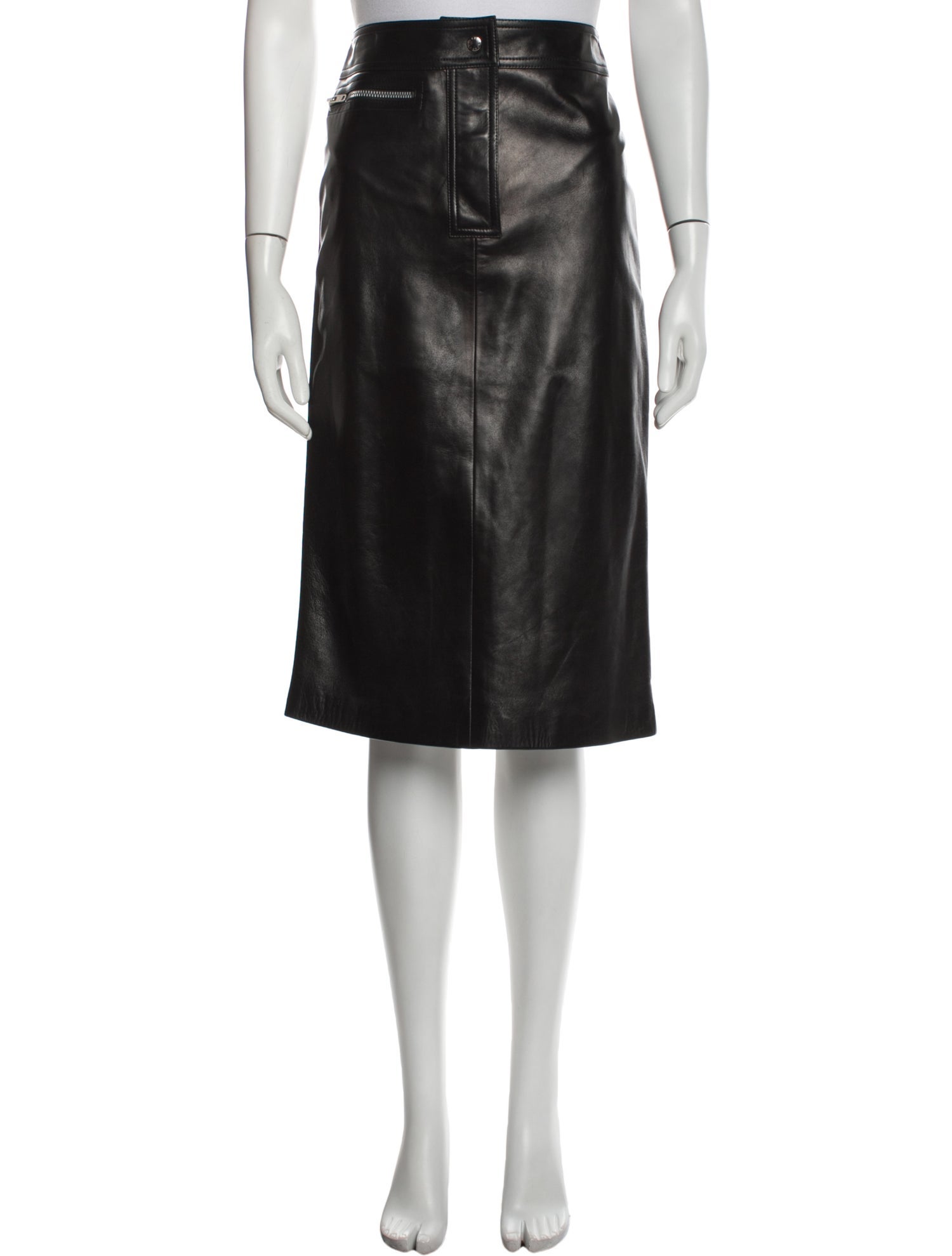 Celine Leather Knee-Length Skirt