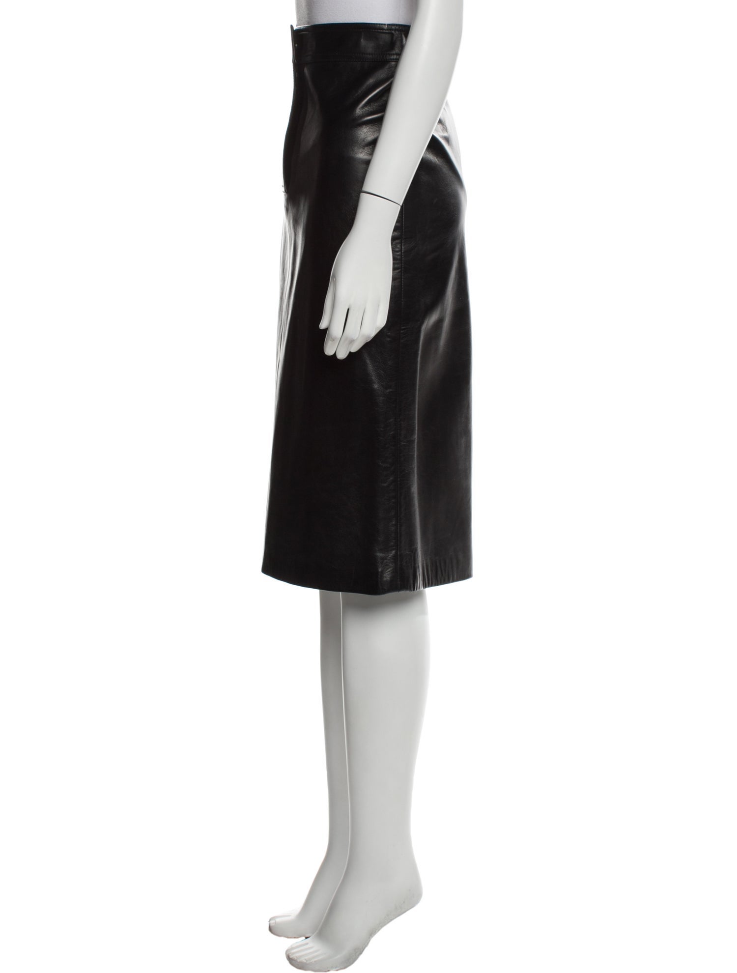 Celine Leather Knee-Length Skirt