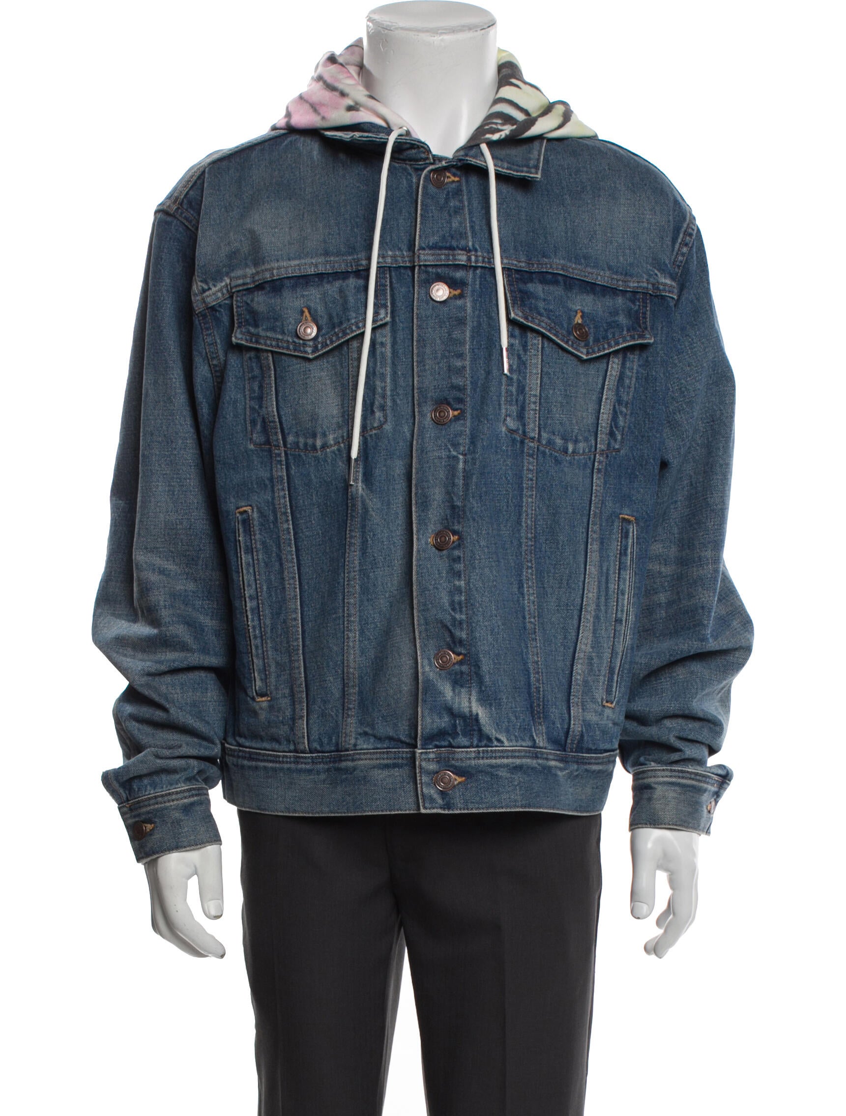 Celine Hooded Denim Denim Jacket