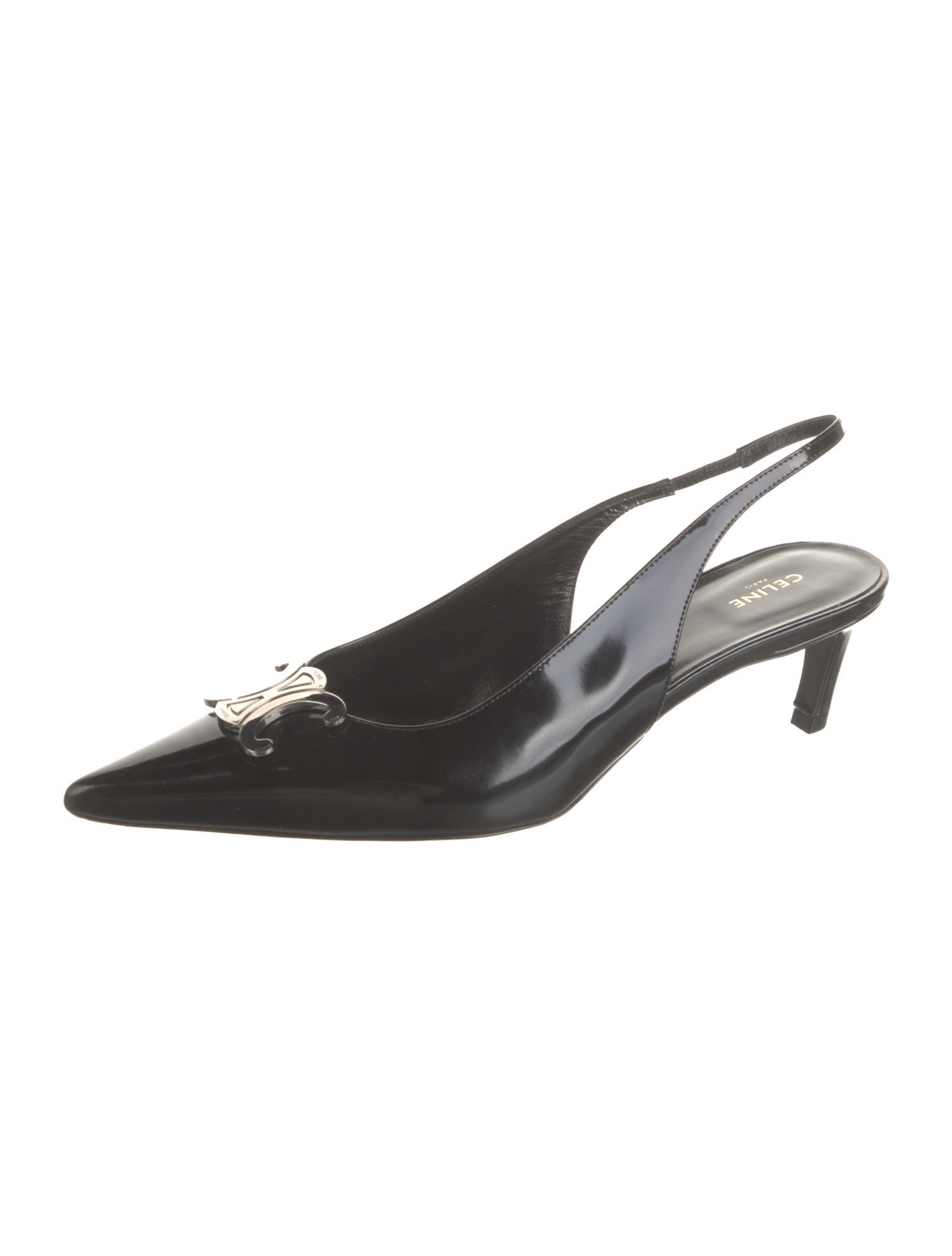 Celine Patent Leather Slingback Pumps