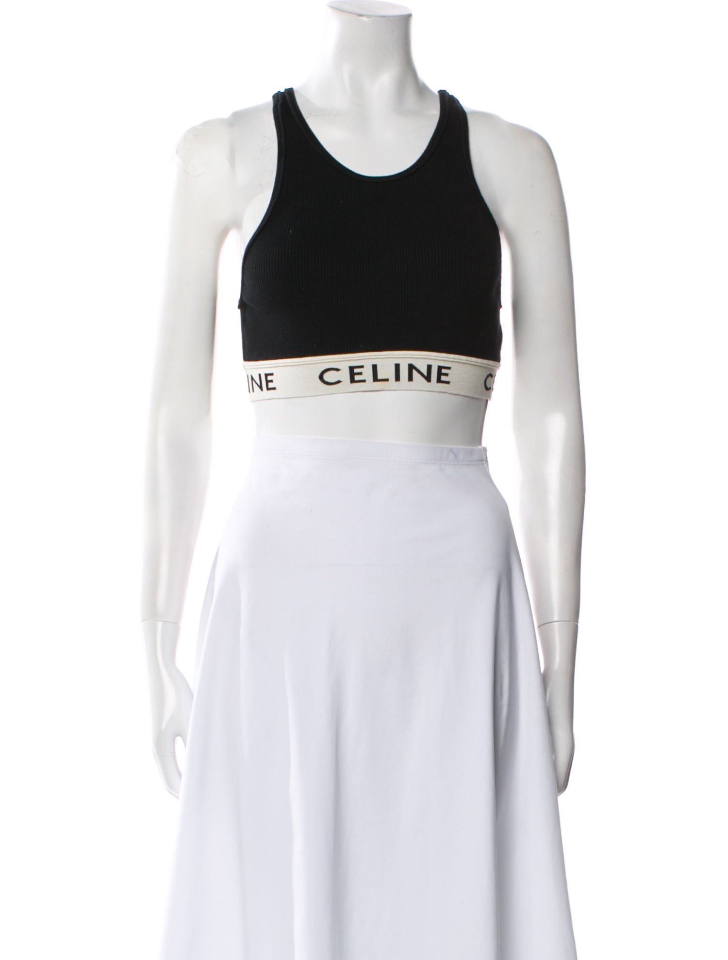 Celine Athletic Bra Graphic Print Crop Top