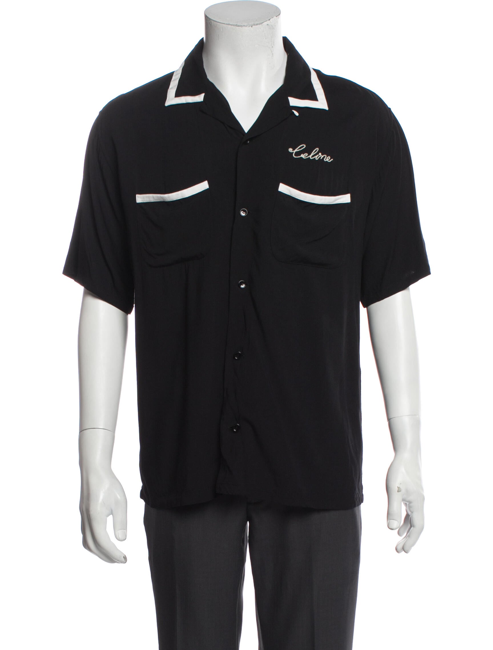 Celine Graphic Print Short Sleeve Western Shirt