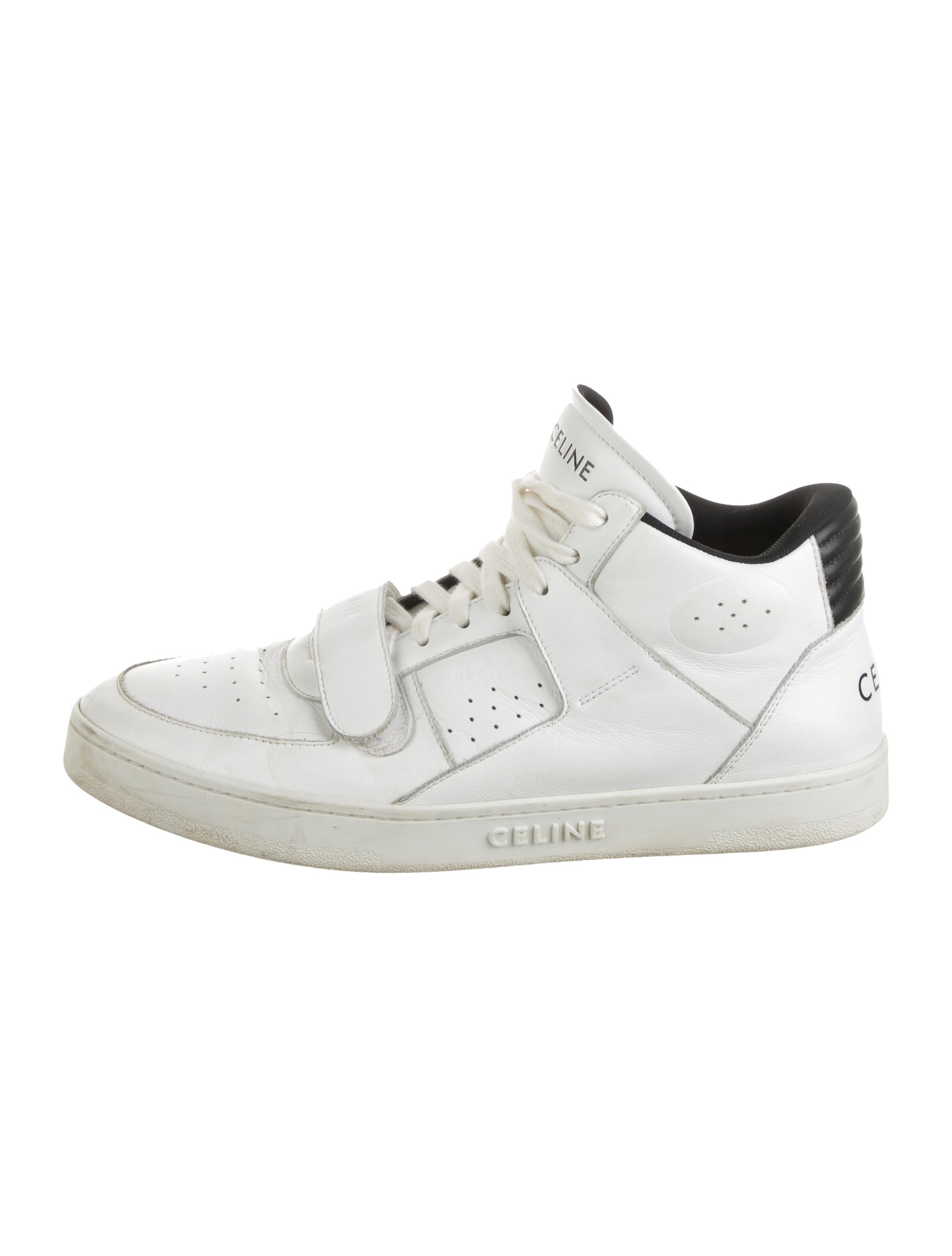 Celine Leather Lasercut Accents Sneakers