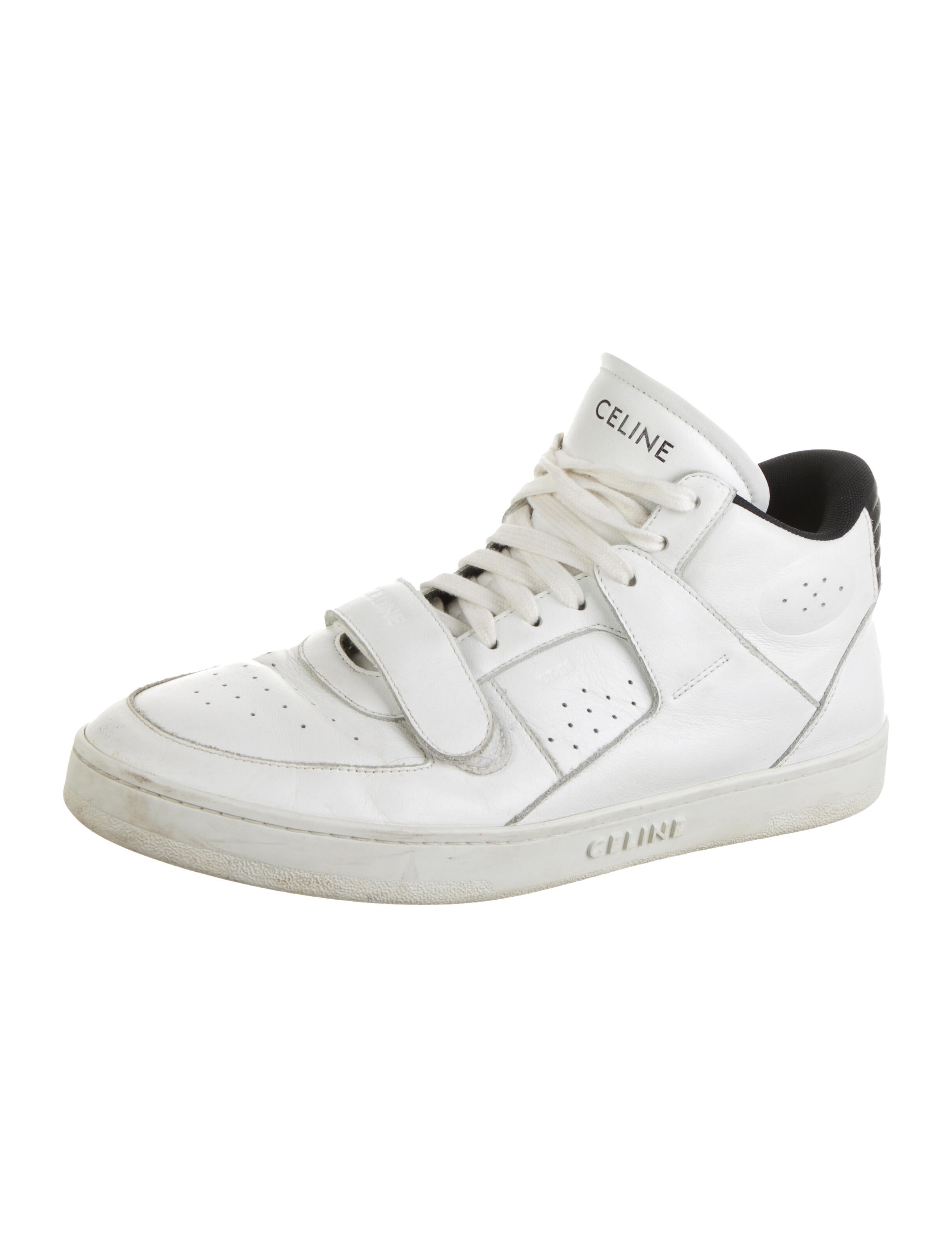Celine Leather Lasercut Accents Sneakers