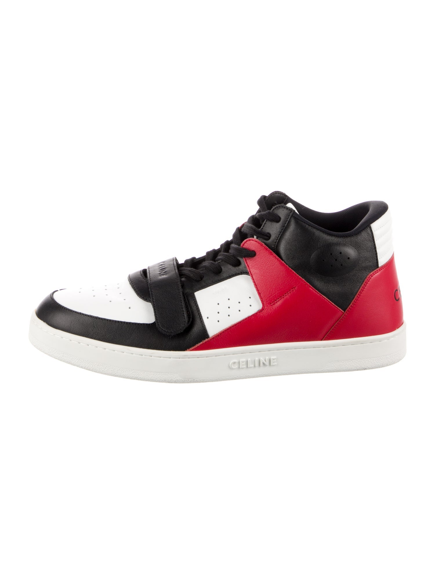 Celine Leather Colorblock Pattern Sneakers