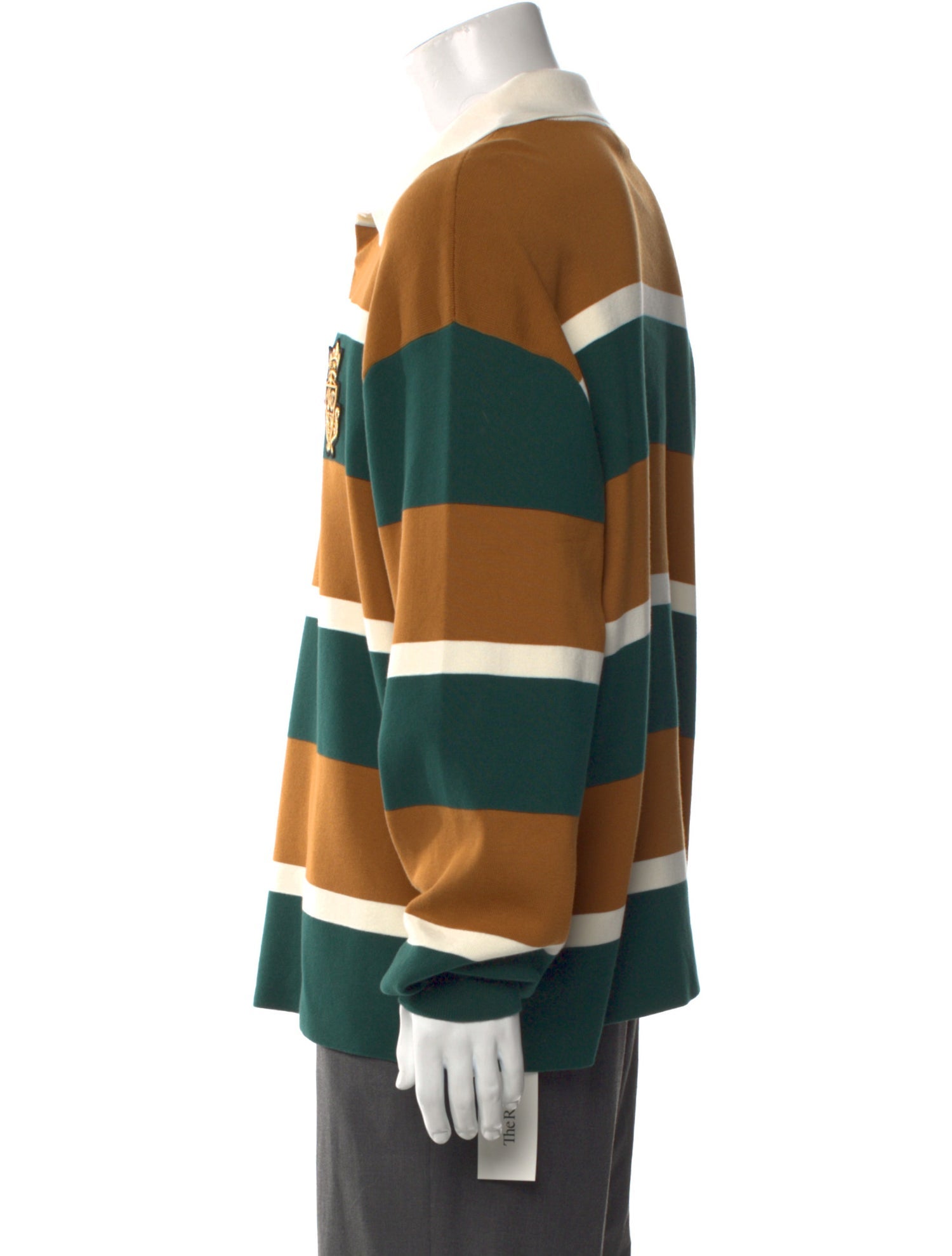 Celine Blason Rugby Striped Striped Polo Shirt