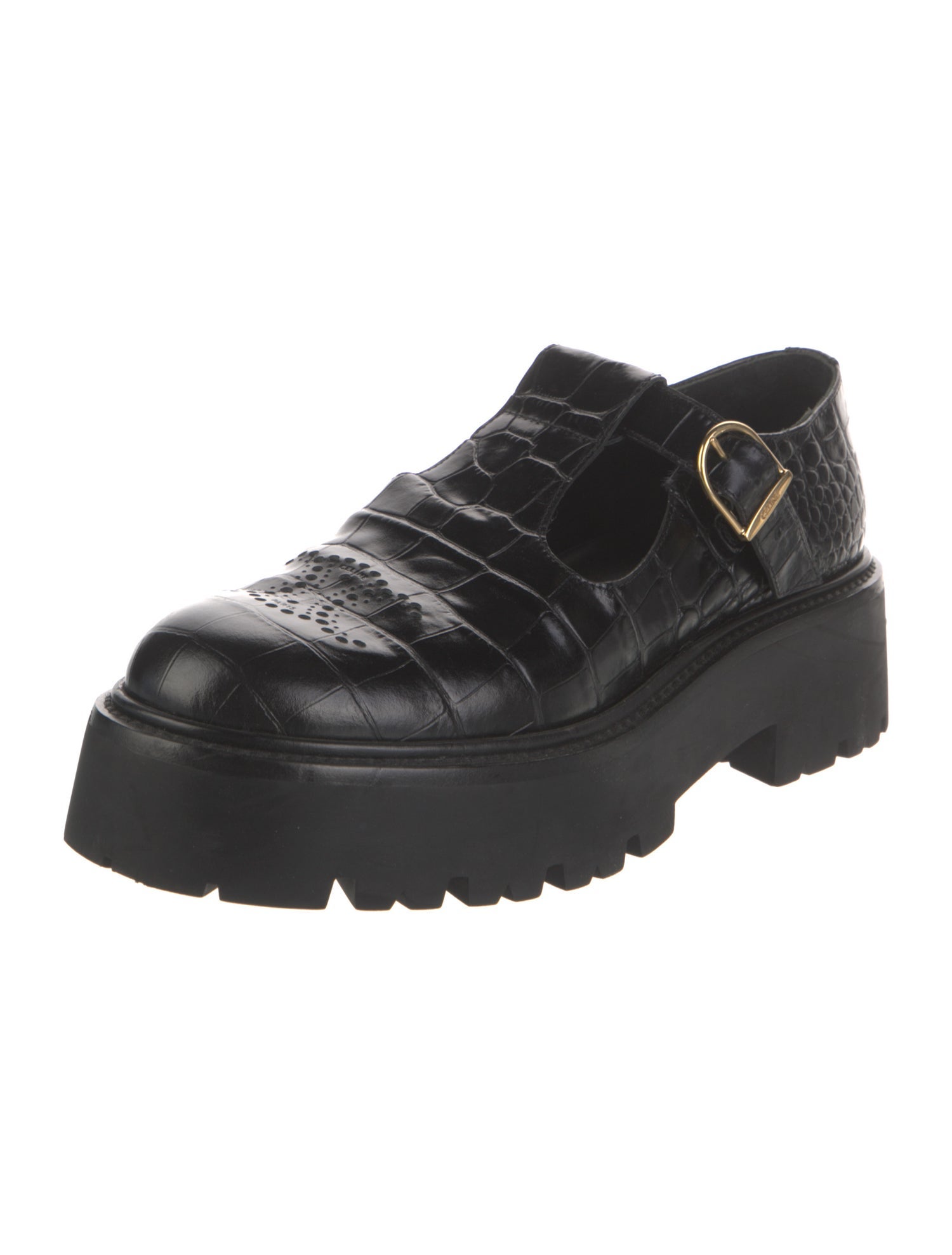 Celine Leather Lasercut Accents Oxfords