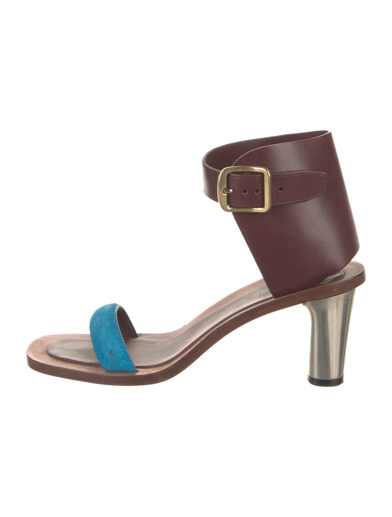 Celine Leather Colorblock Pattern Pumps