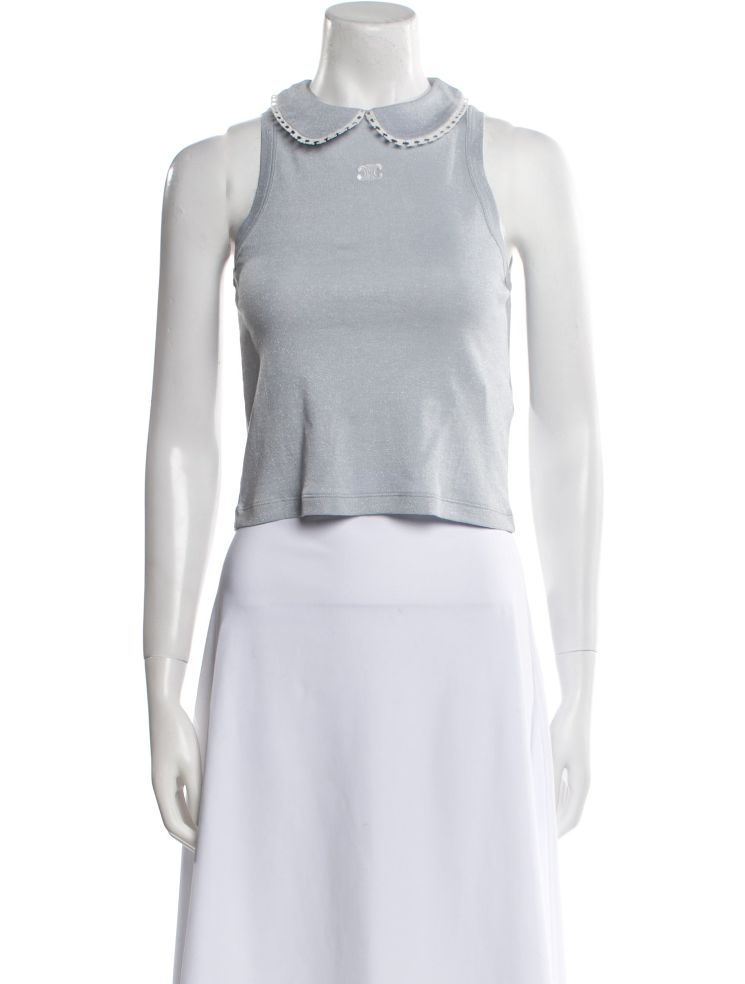 Celine Sleeveless Mock Neck Crop Top