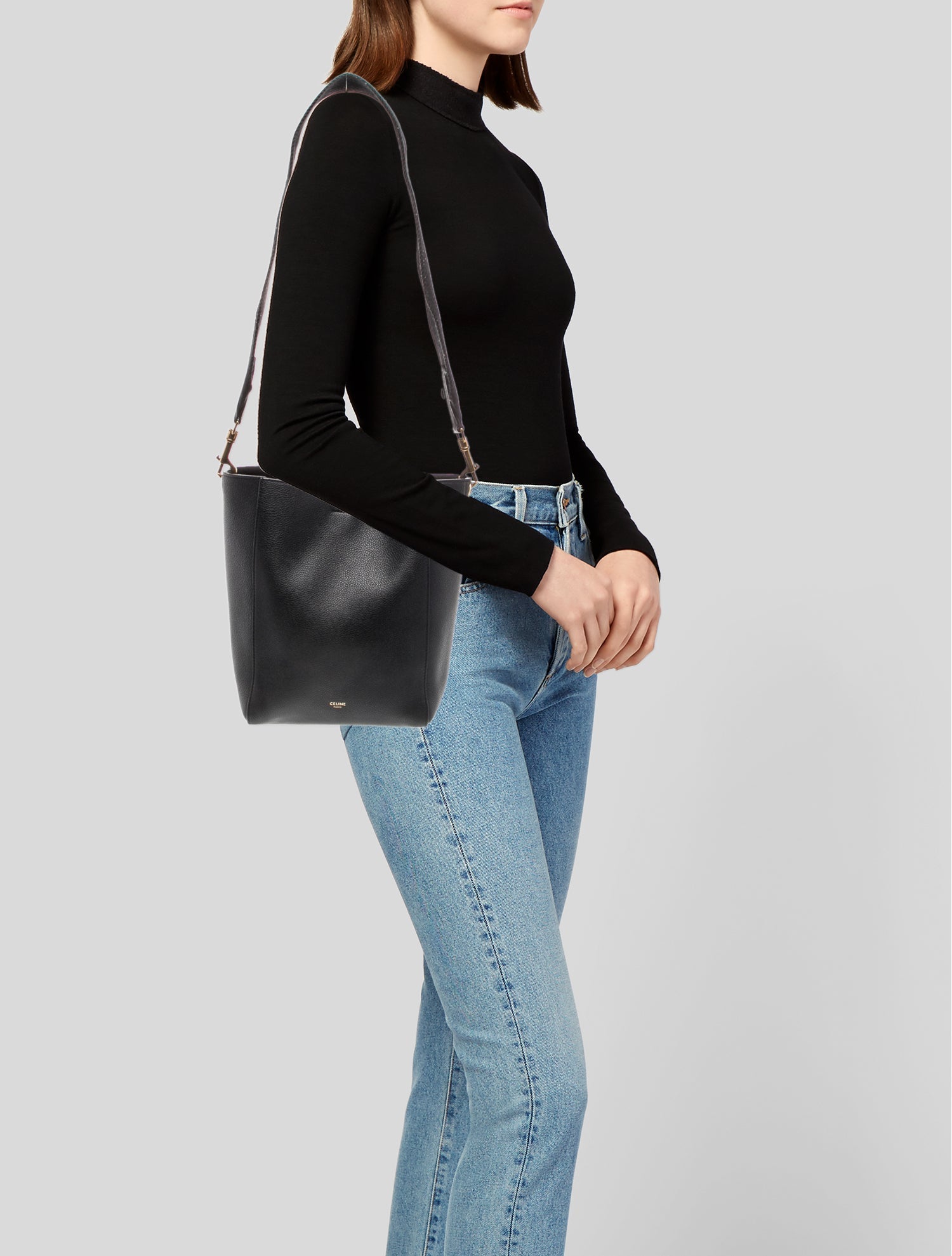 Celine Leather Seau Sangle