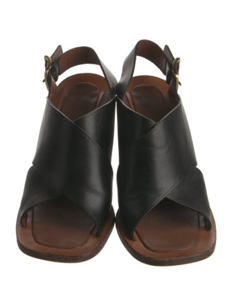 Celine Leather Slingback Sandals