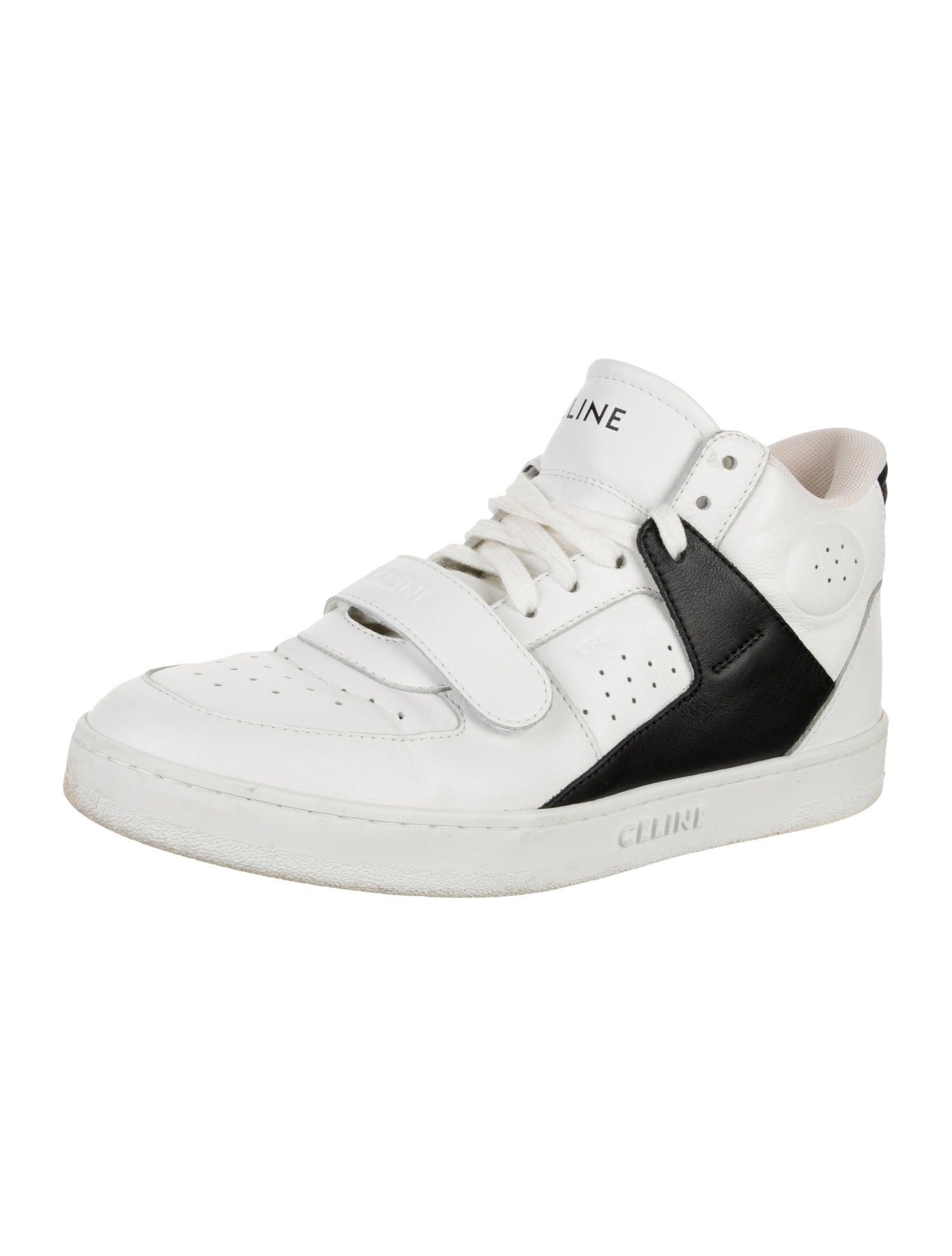 Celine Leather Colorblock Pattern Sneakers