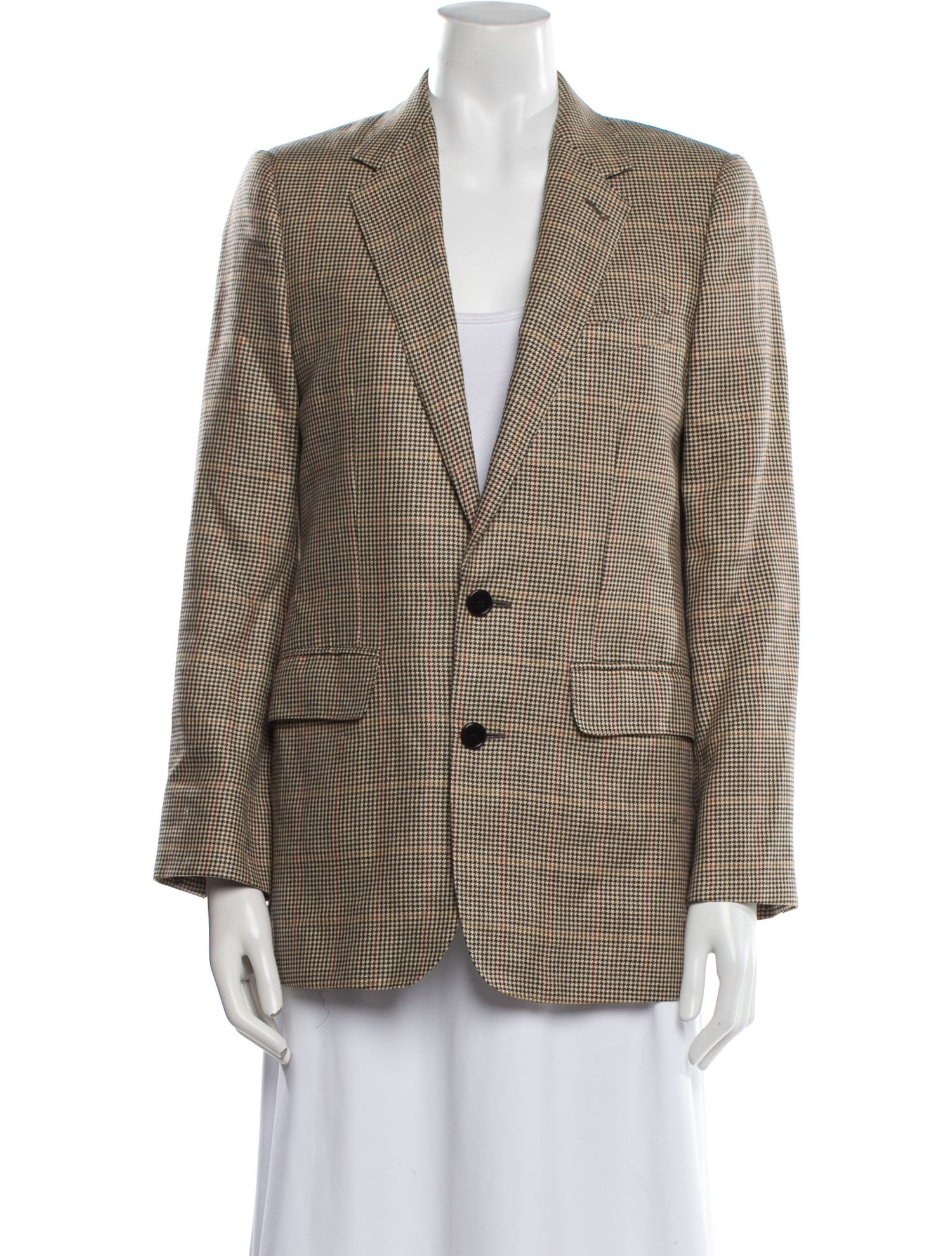 Celine Houndstooth Linen Blazer