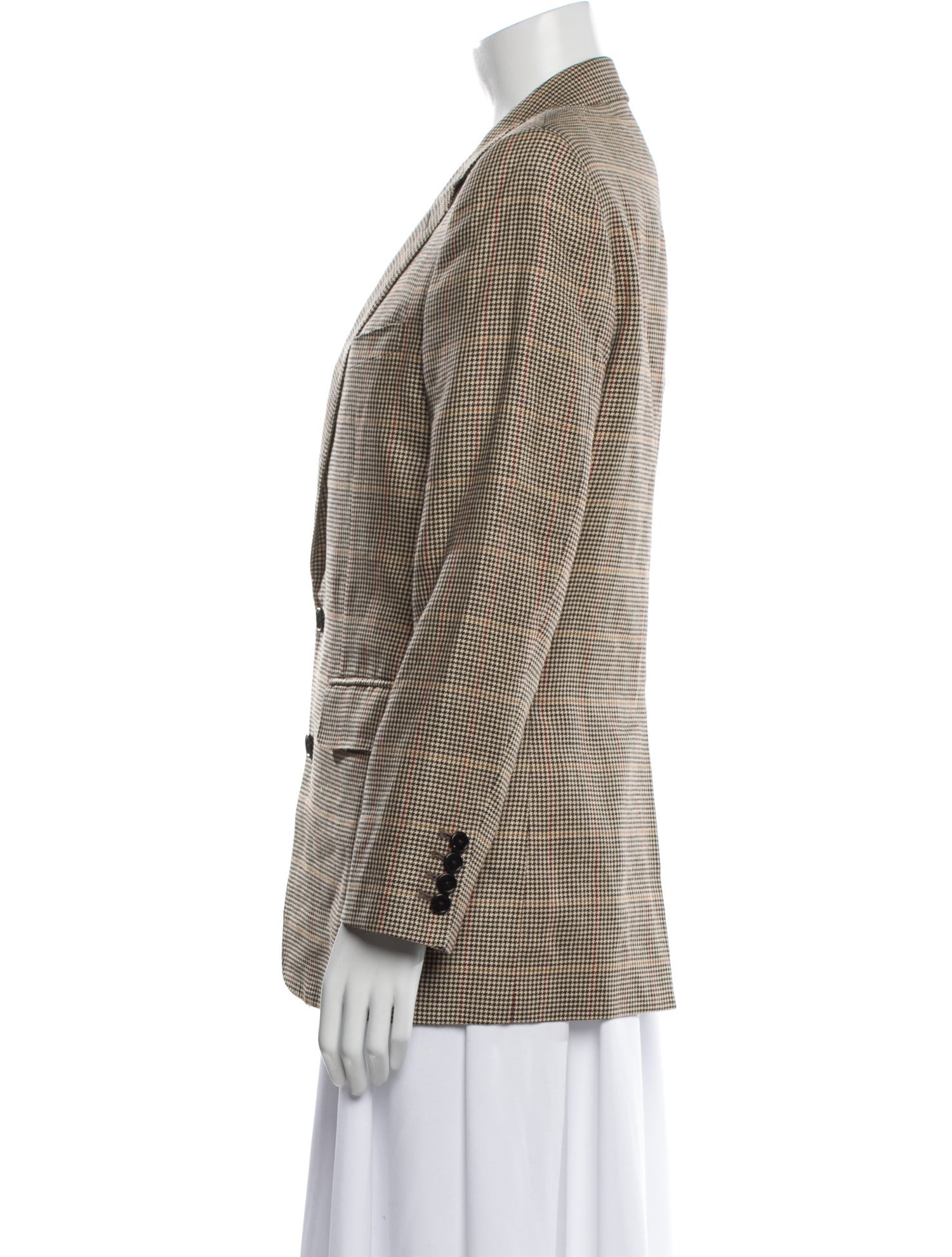 Celine Houndstooth Linen Blazer