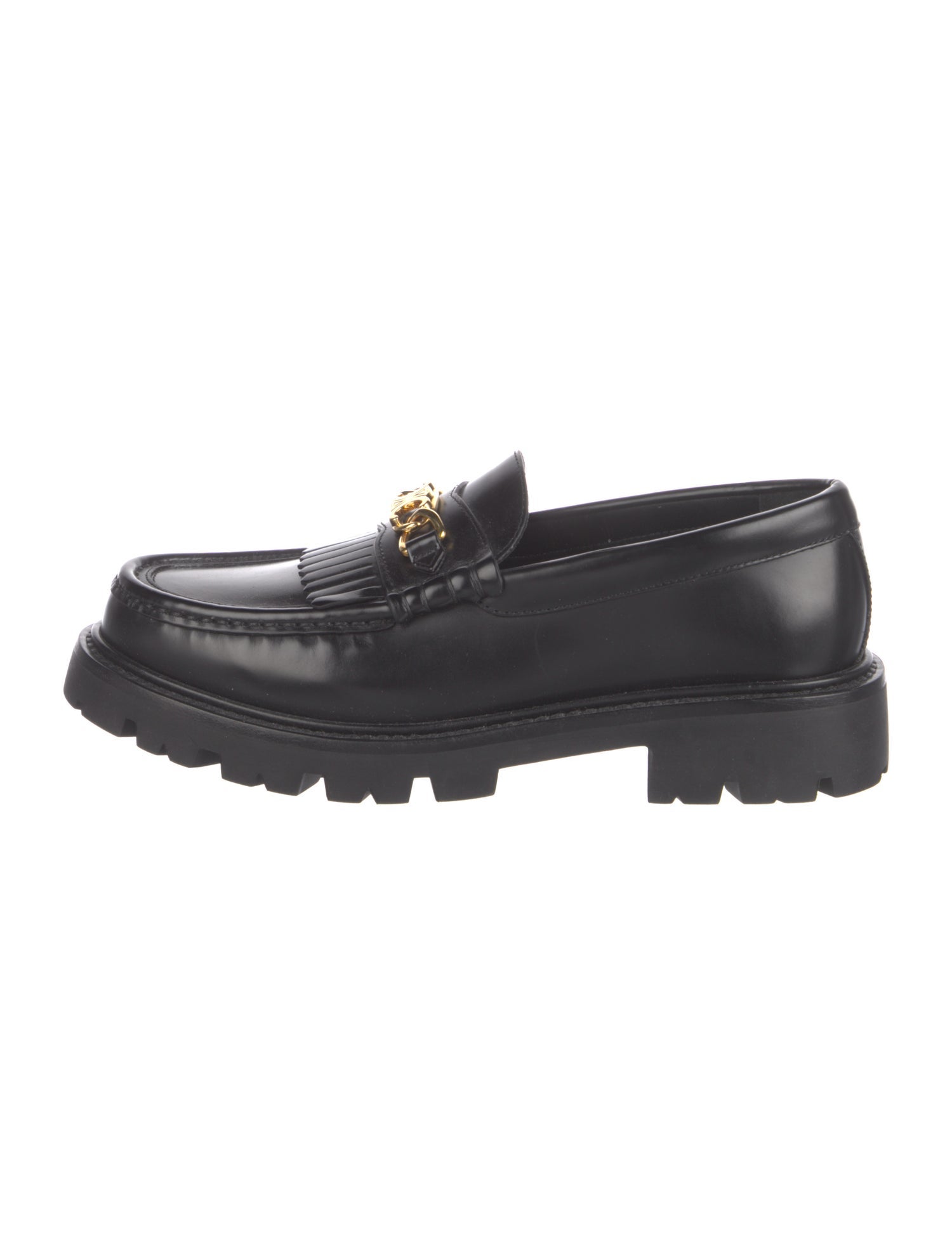 Celine Leather Fringe Trim Accent Loafers w/ Tags