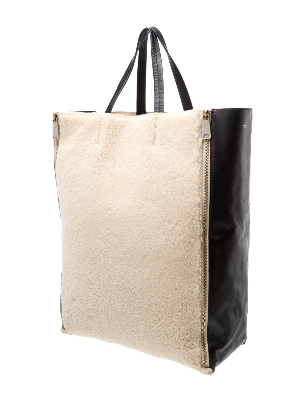 Celine Backpack Neutrals Shearling Gold-Tone Hard… - image 3