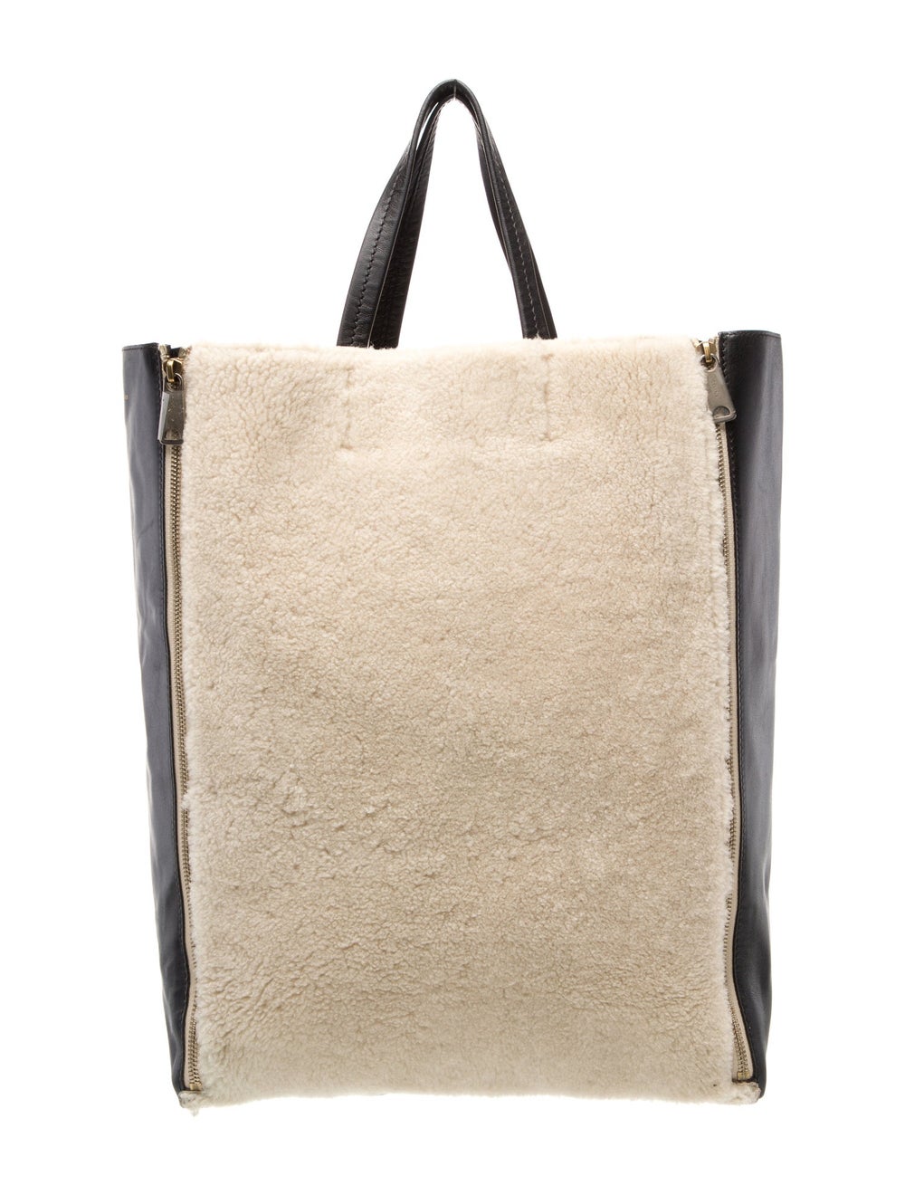 Celine Backpack Neutrals Shearling Gold-Tone Hard… - image 4